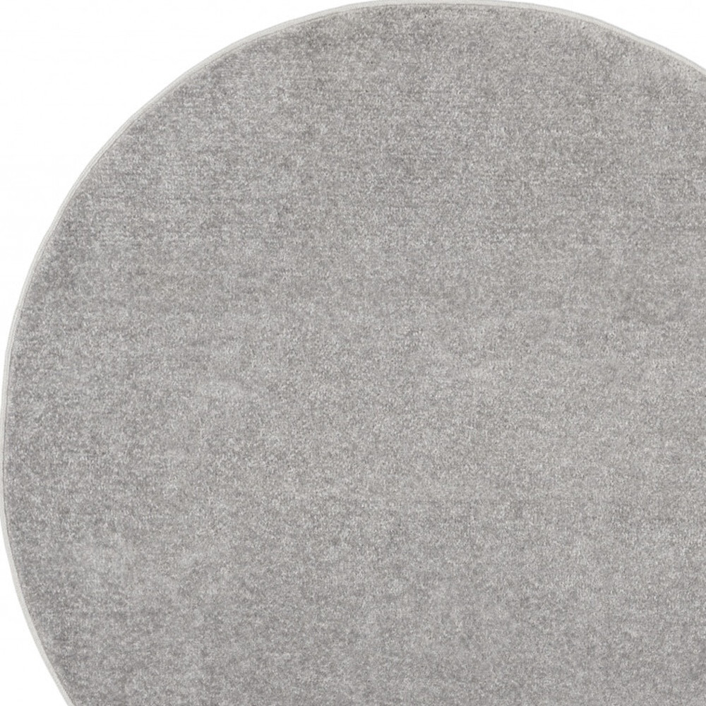 4 X 4 Silver grey Round Non Skid Indoor Outdoor Area Rug