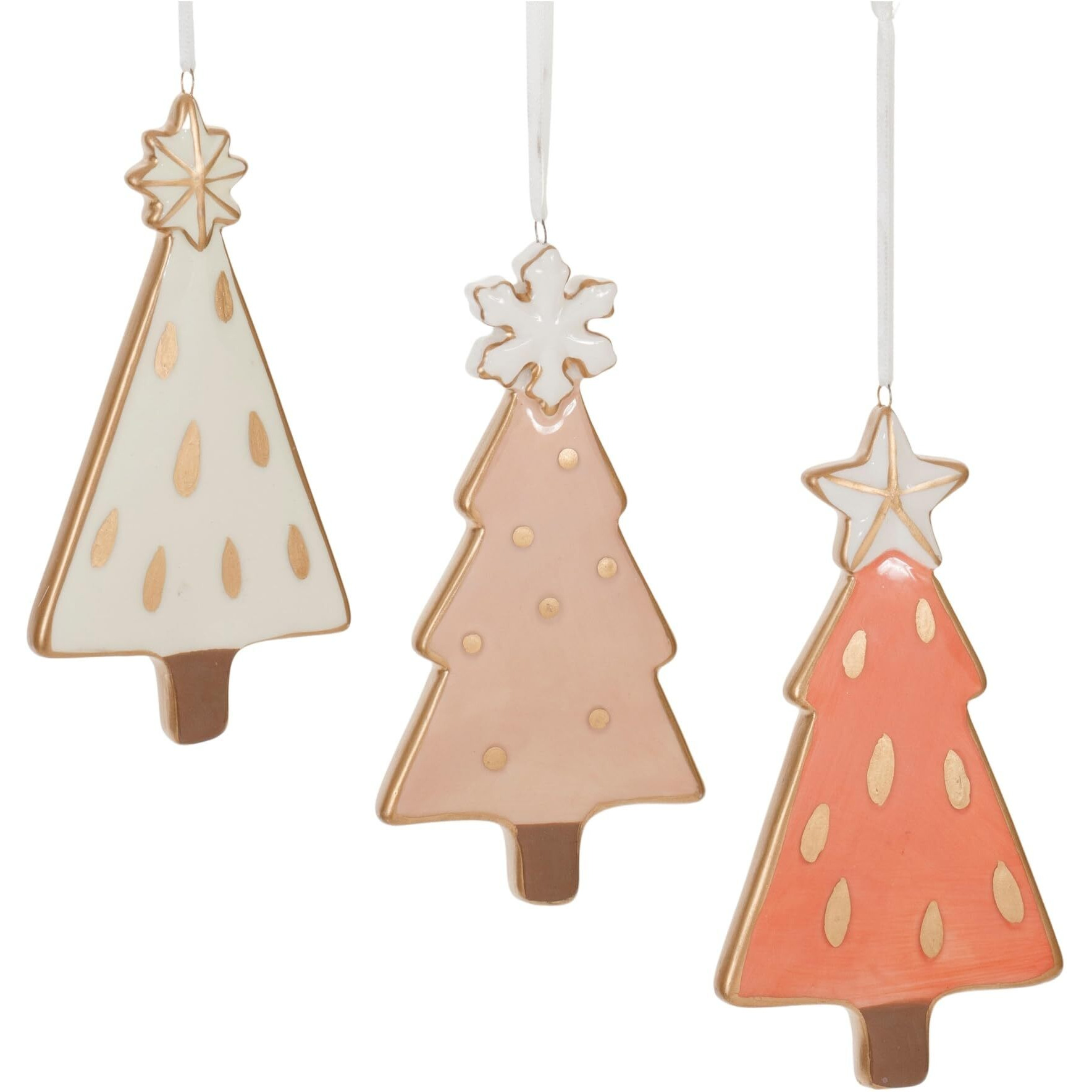 Ceramic Pine Tree Ornament (Set of 6)