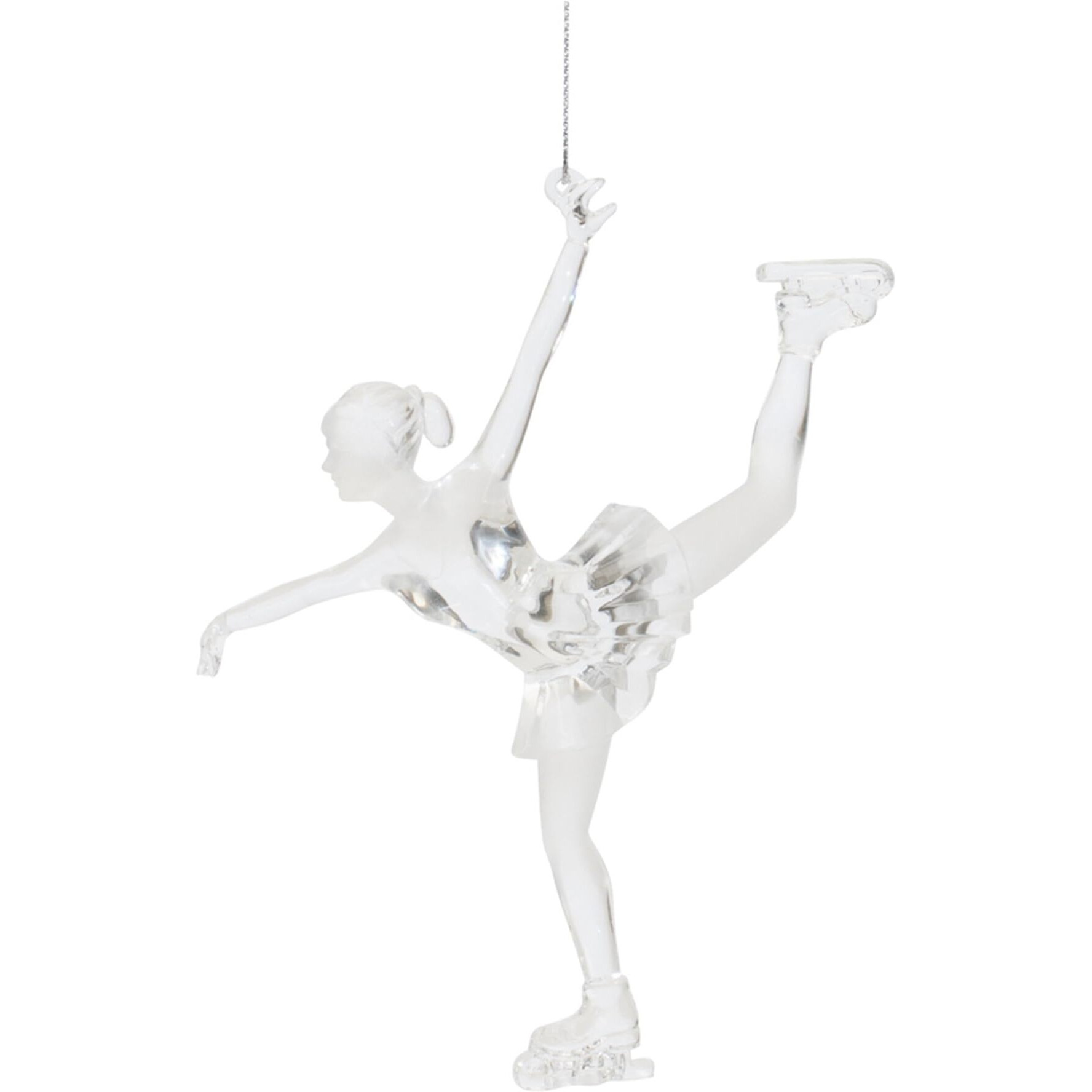 Clear Acrylic Ice Skater Ornament (Set of 4)