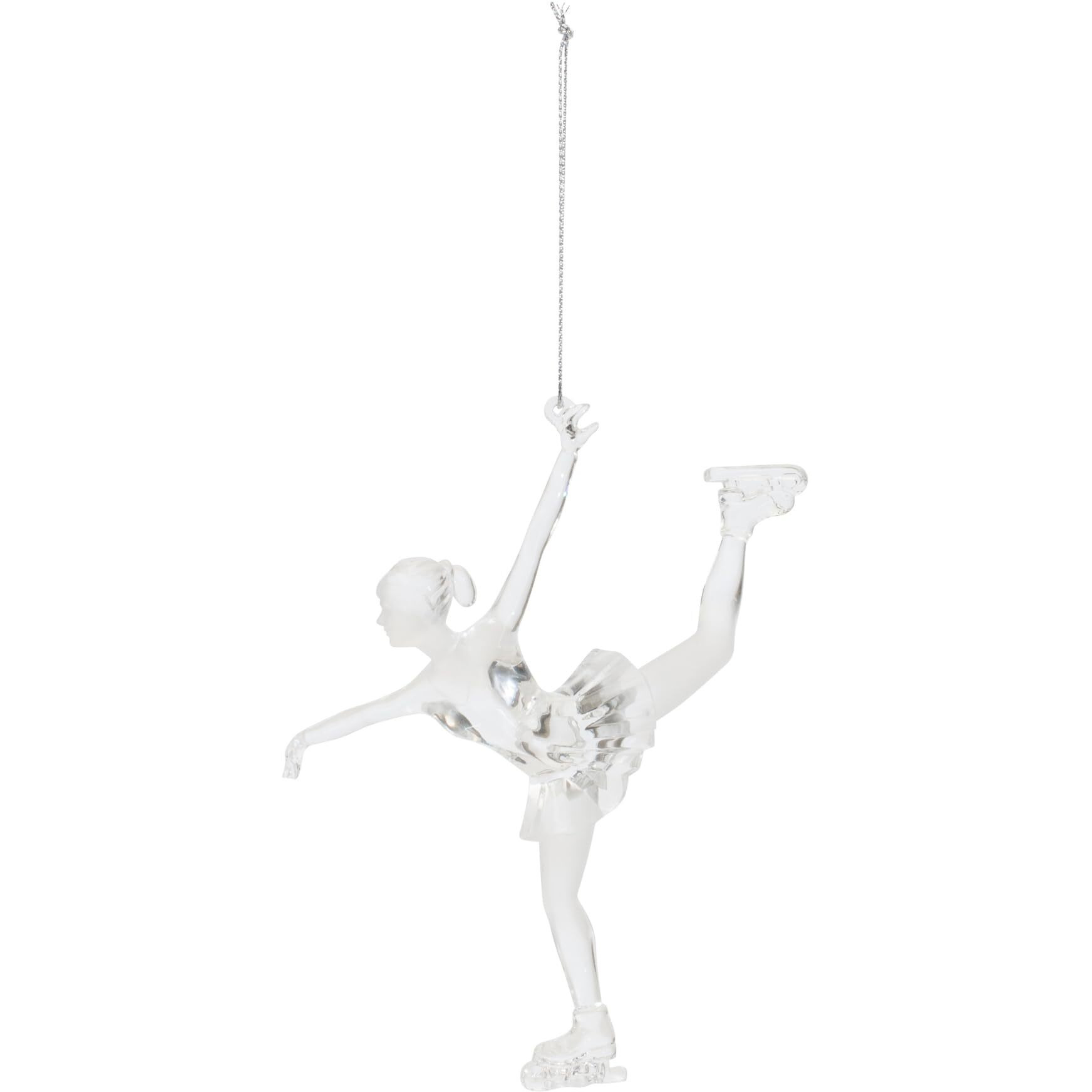 Clear Acrylic Ice Skater Ornament (Set of 4)