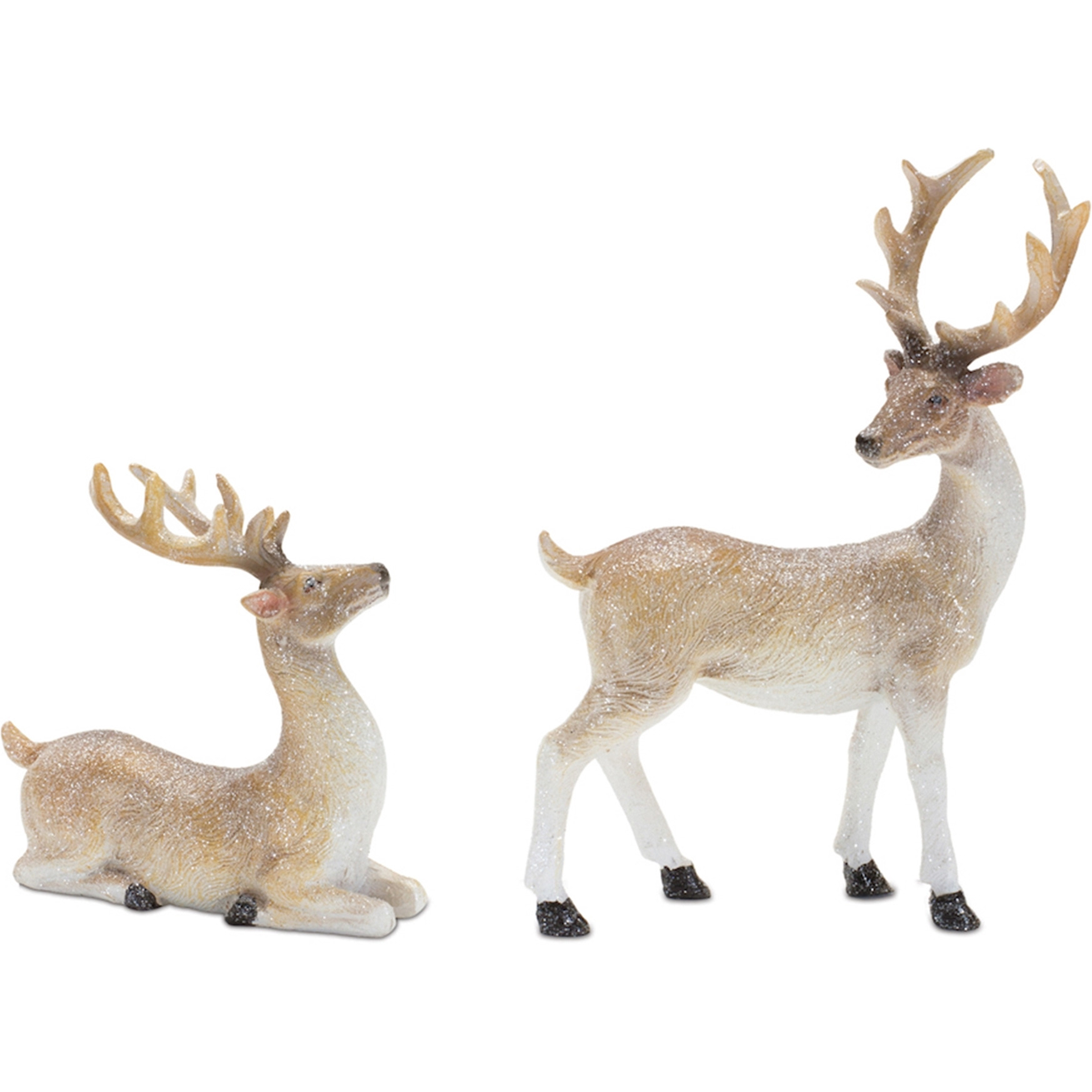 Mini Glittered Holiday Deer Figurine (Set of 6)