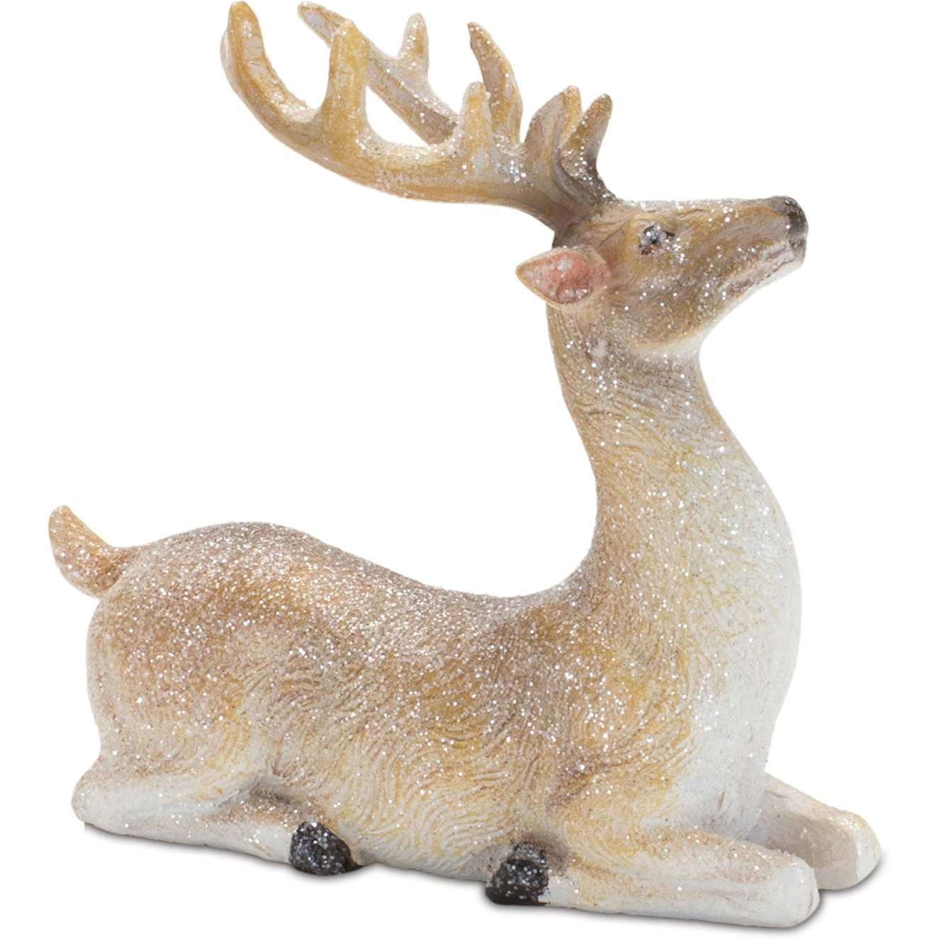 Mini Glittered Holiday Deer Figurine (Set of 6)