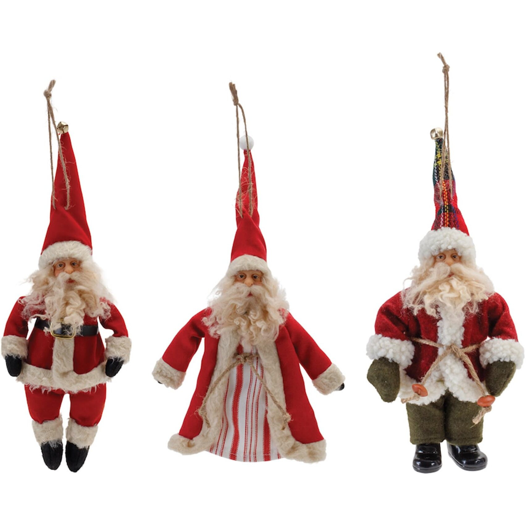 Vintage Santa Character Ornament (Set of 6)