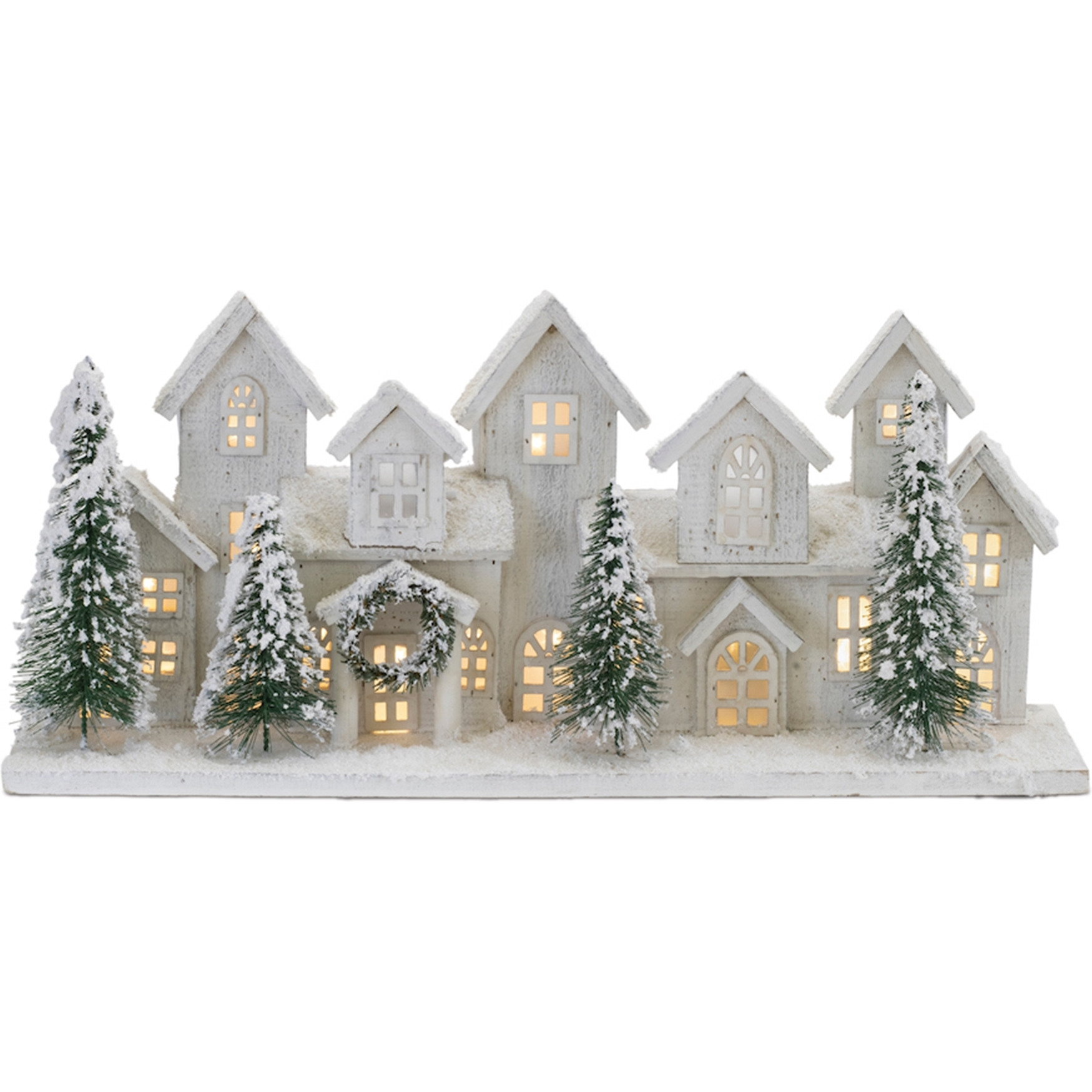 LED Flocked Winter Village Display 23&quotL