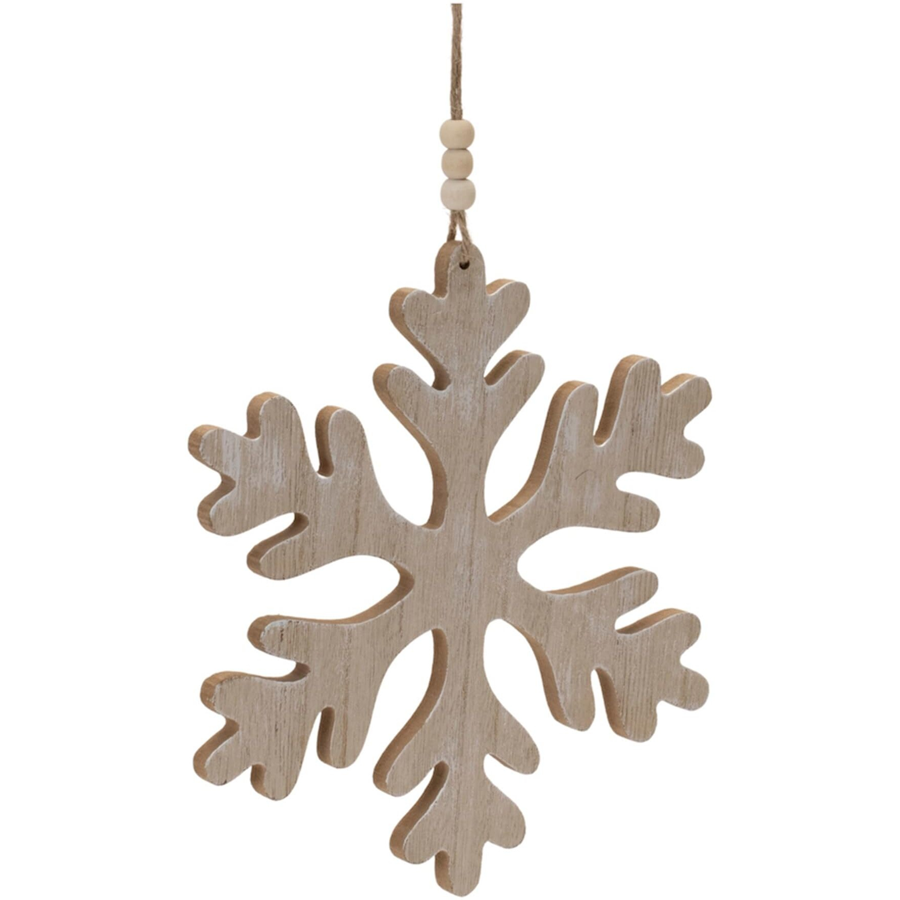 Traditional Wood Snowflake Ornament (Set of 12)