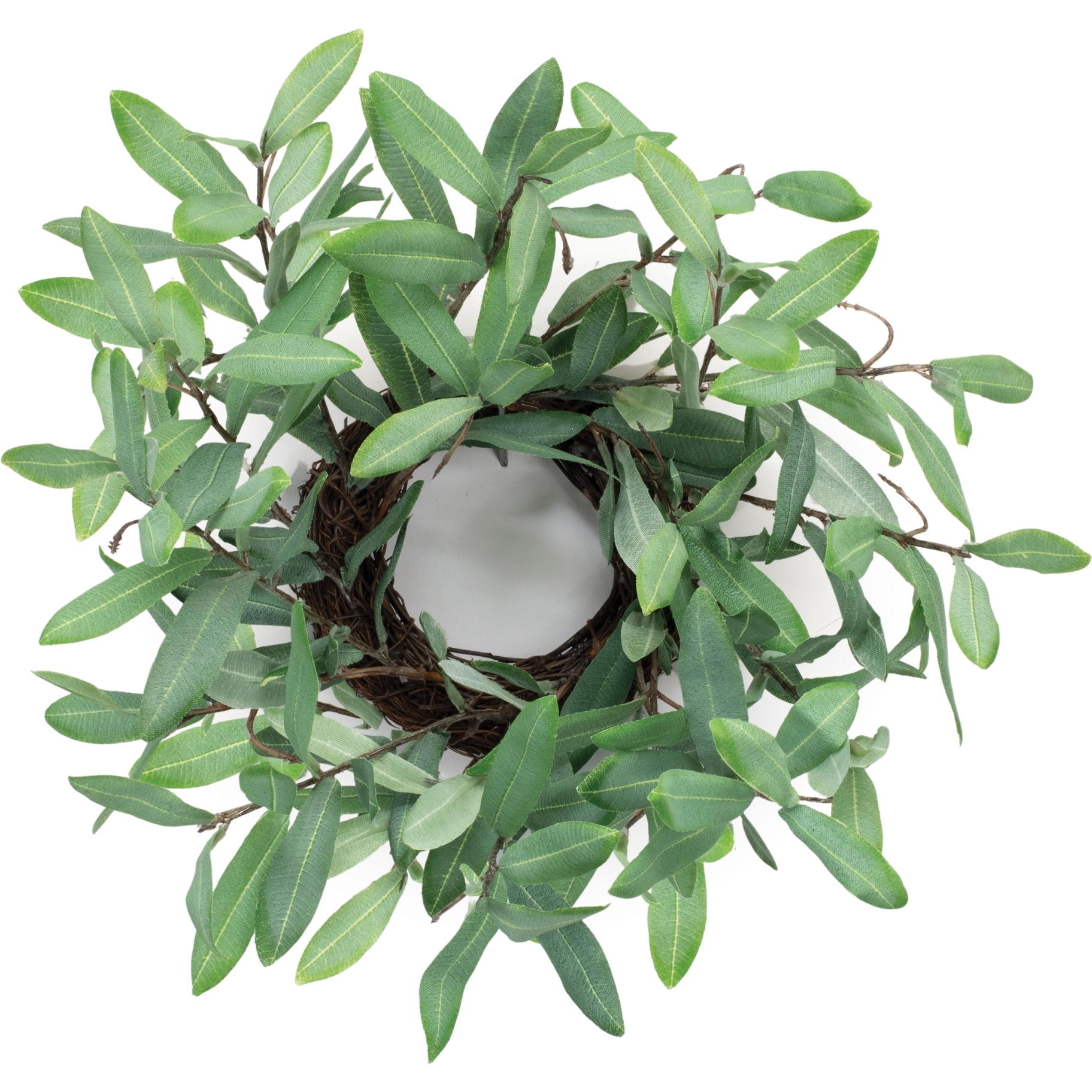 Olive Leaf Candle Ring 12&quotD