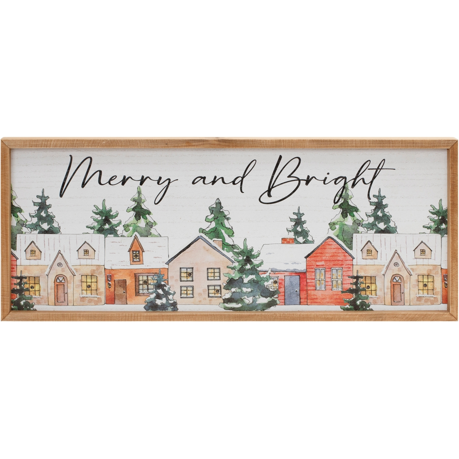 LED Merry and Bright Winter Village Sign 23.75&quotL