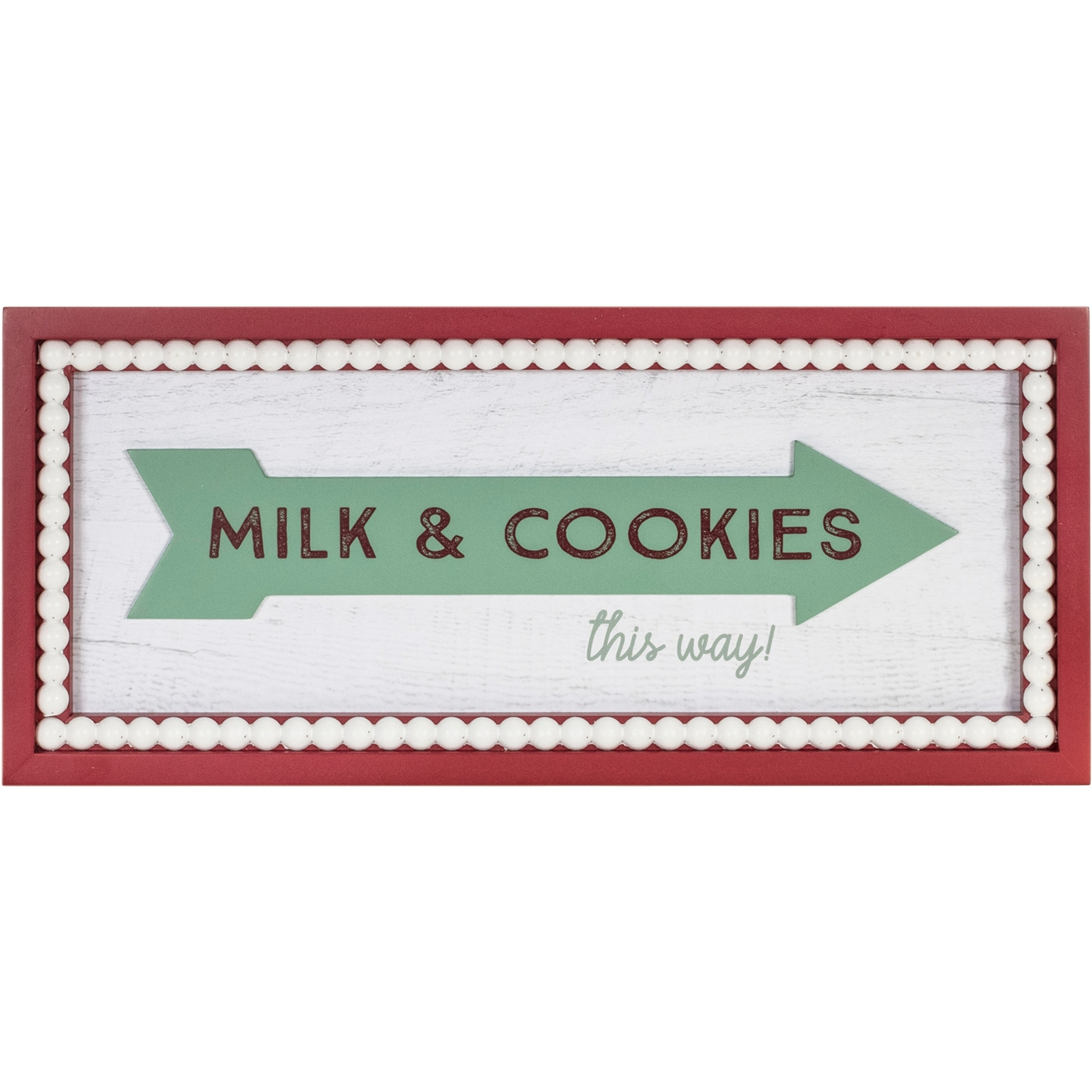 Framed Milk and Cookies Wall Sign 19.5&quotL