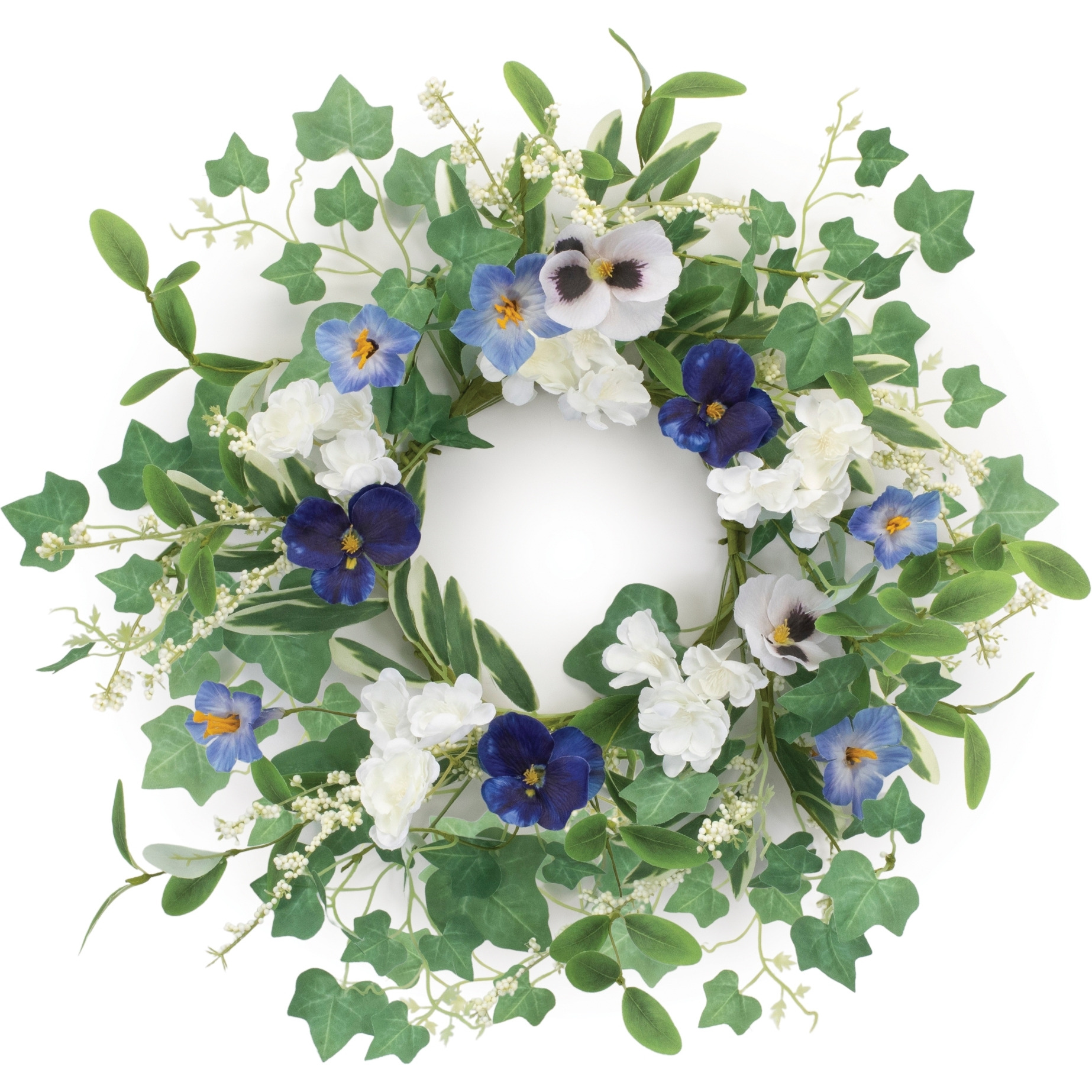 Mixed Petunia Pansy Candle Ring 16&quotD