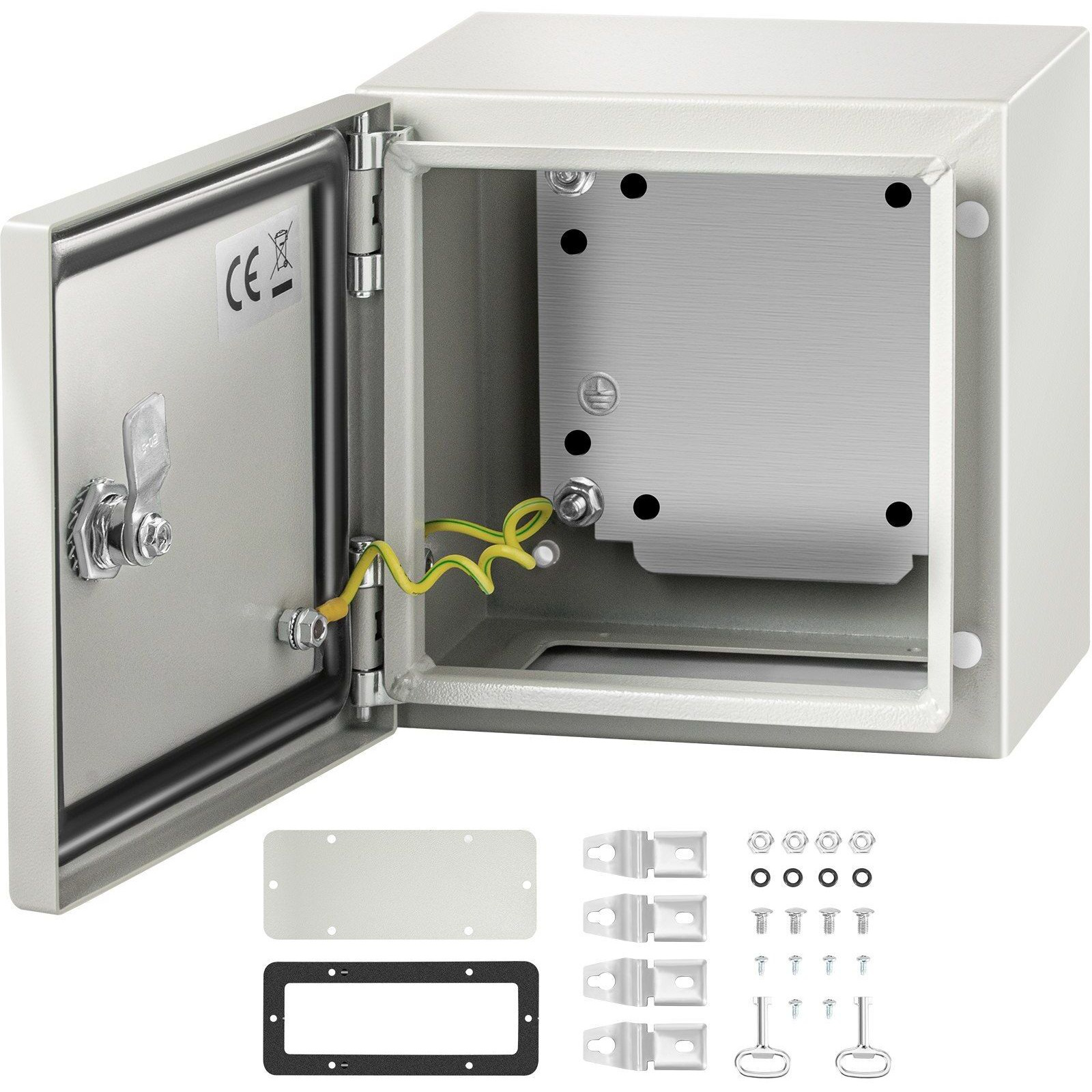 VEVOR NEMA Steel Enclosure, 8 x 8 x 6'' NEMA 4X Steel Electrical Box, IP66 Waterproof & Dustproof, Outdoor / Indoor Electrical Junction Box