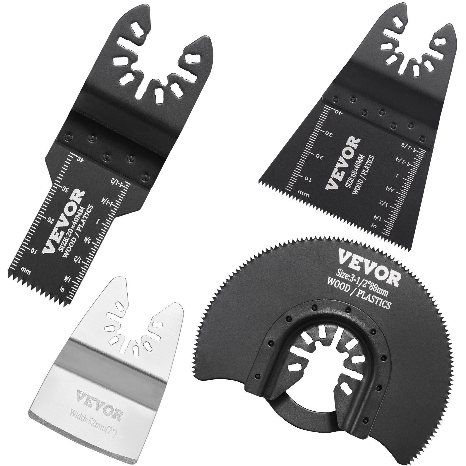 VEVOR 30PCS Multi Tool Blades Kits, Universal Quick Release Oscillating Saw Blades, 8 Types Wood Metal Plastic Oscillating Tool Blades, Fit Dewalt Bosch Milwaukee Hitachi Chicago Craftsman