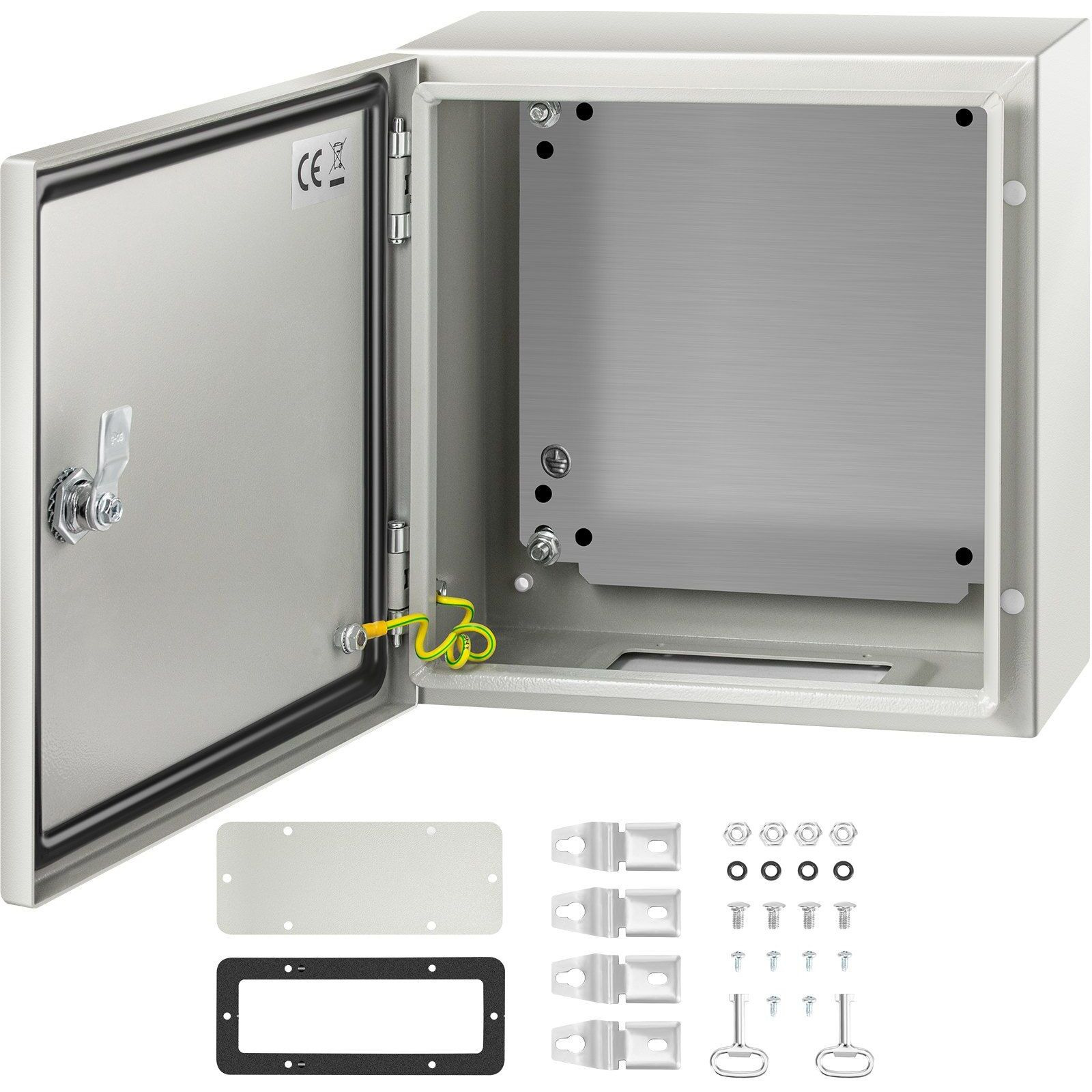 VEVOR NEMA Steel Enclosure, 12 x 12 x 6'' NEMA 4X Steel Electrical Box, IP66 Waterproof & Dustproof, Outdoor/Indoor Electrical Junction Box, with Mounting Plate