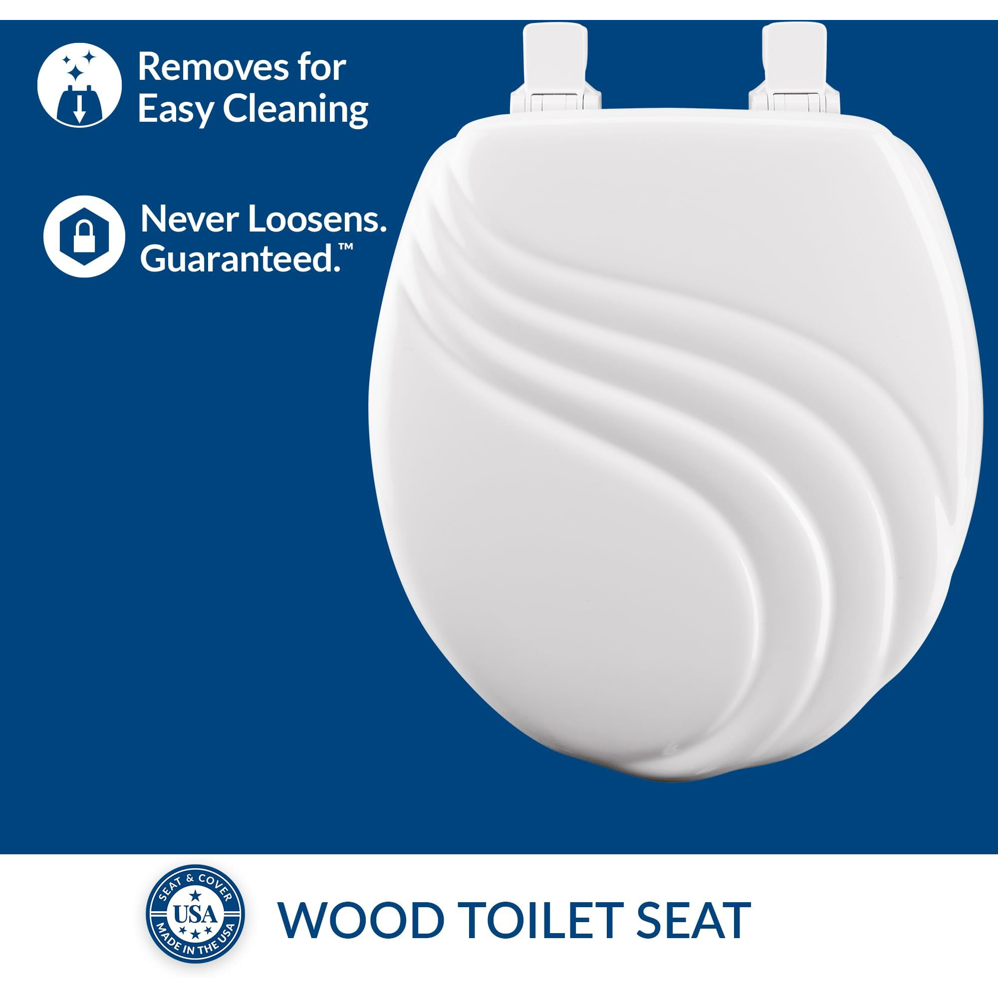 TOILET SEAT SWIRL WH (Pack of 1)