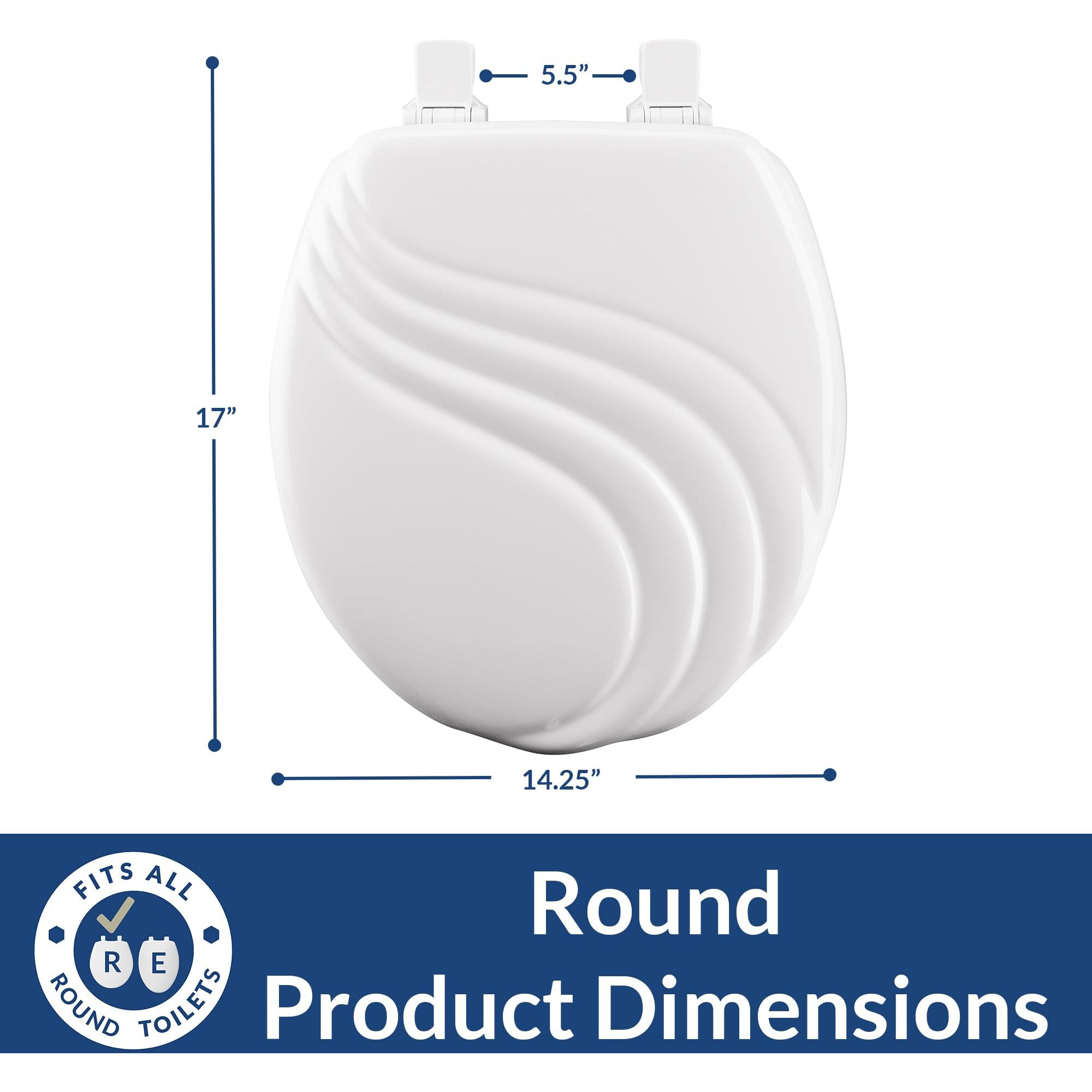 TOILET SEAT SWIRL WH (Pack of 1)