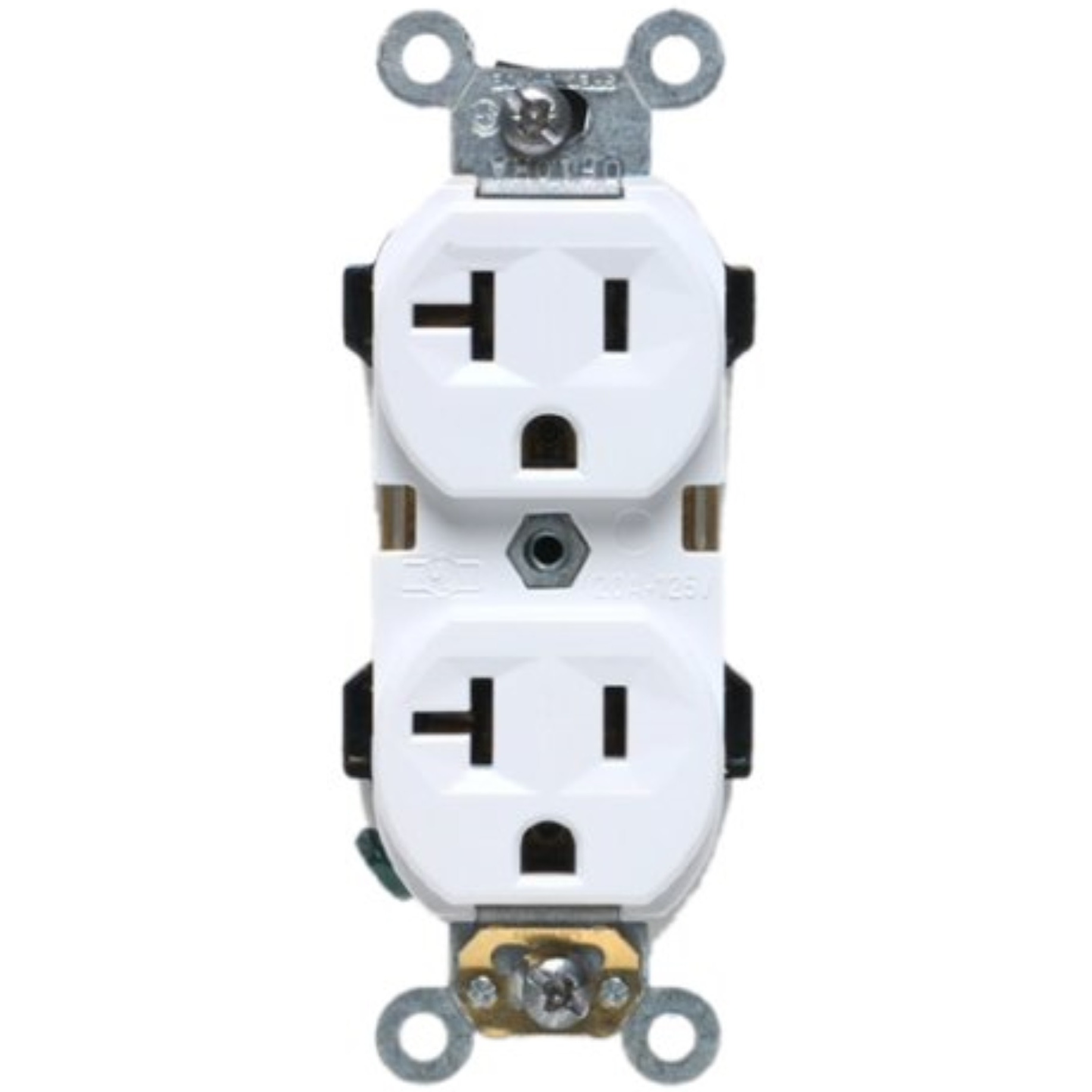 3035425 RECPT DPLX HD20A/125V WH Leviton 20 amps 125 V Duplex White Outlet 5-20R (Pack of 1)