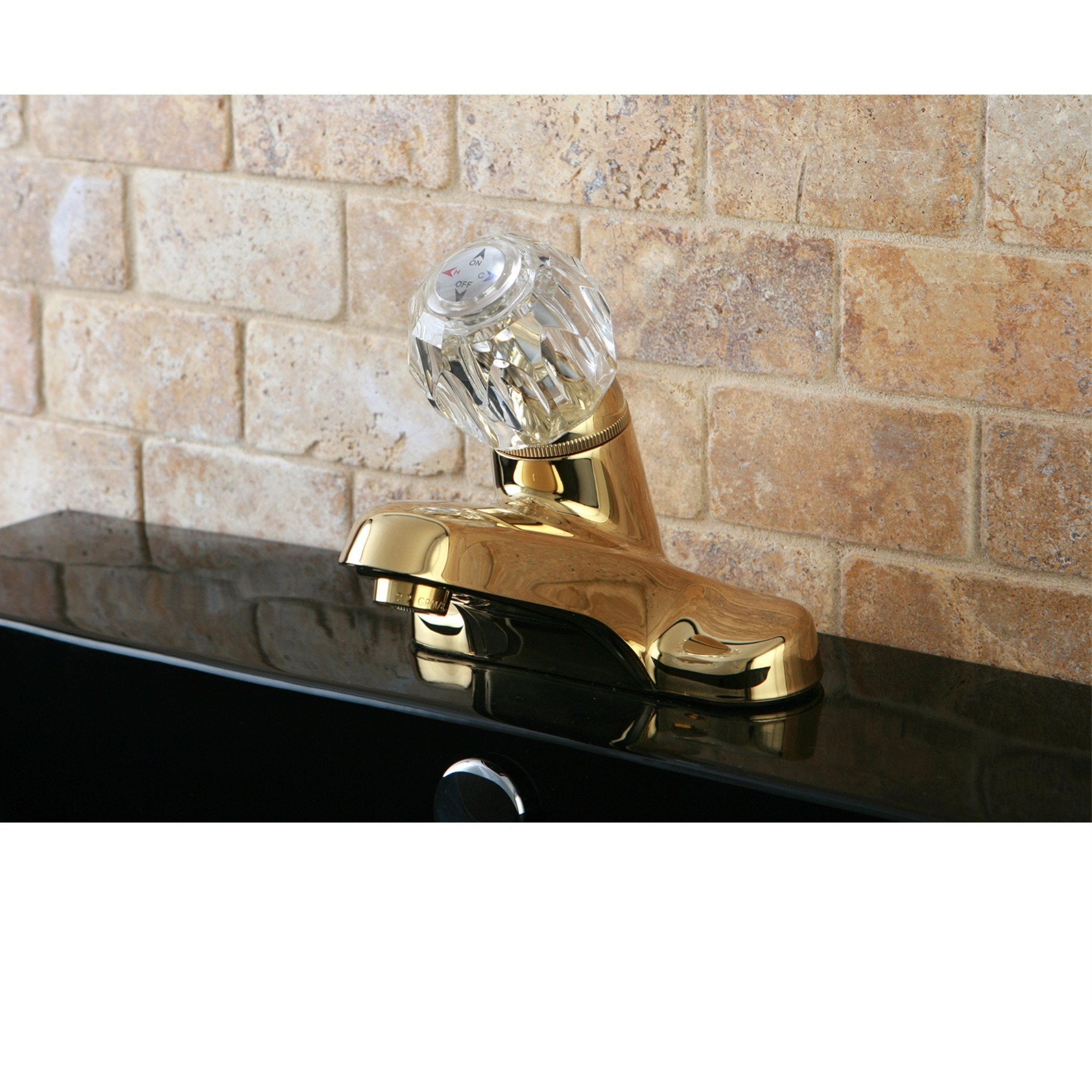 Kingston Brass KB522LP Single-Handle 4 in. Centerset Bathroom Faucet, Polished Brass