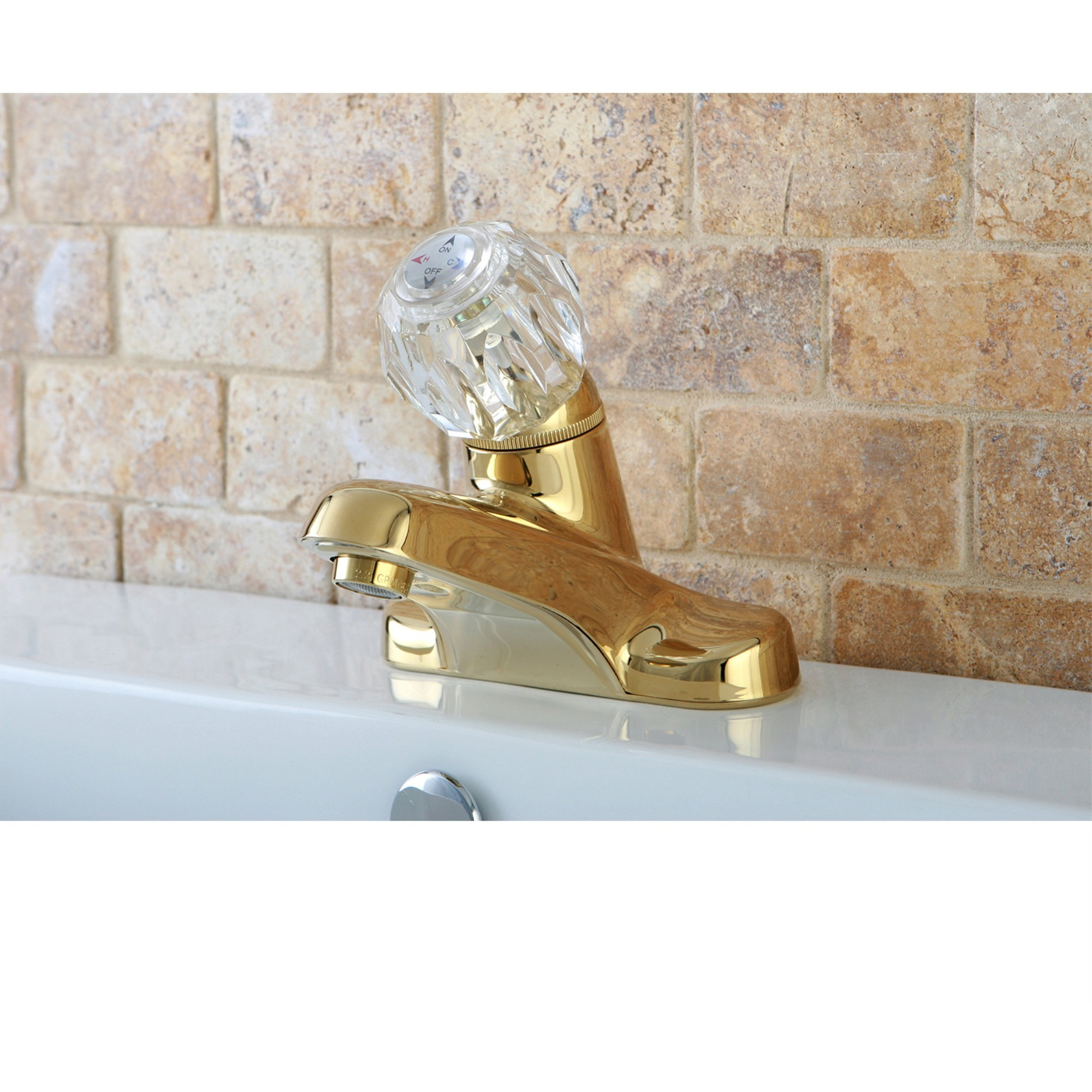 Kingston Brass KB522LP Single-Handle 4 in. Centerset Bathroom Faucet, Polished Brass