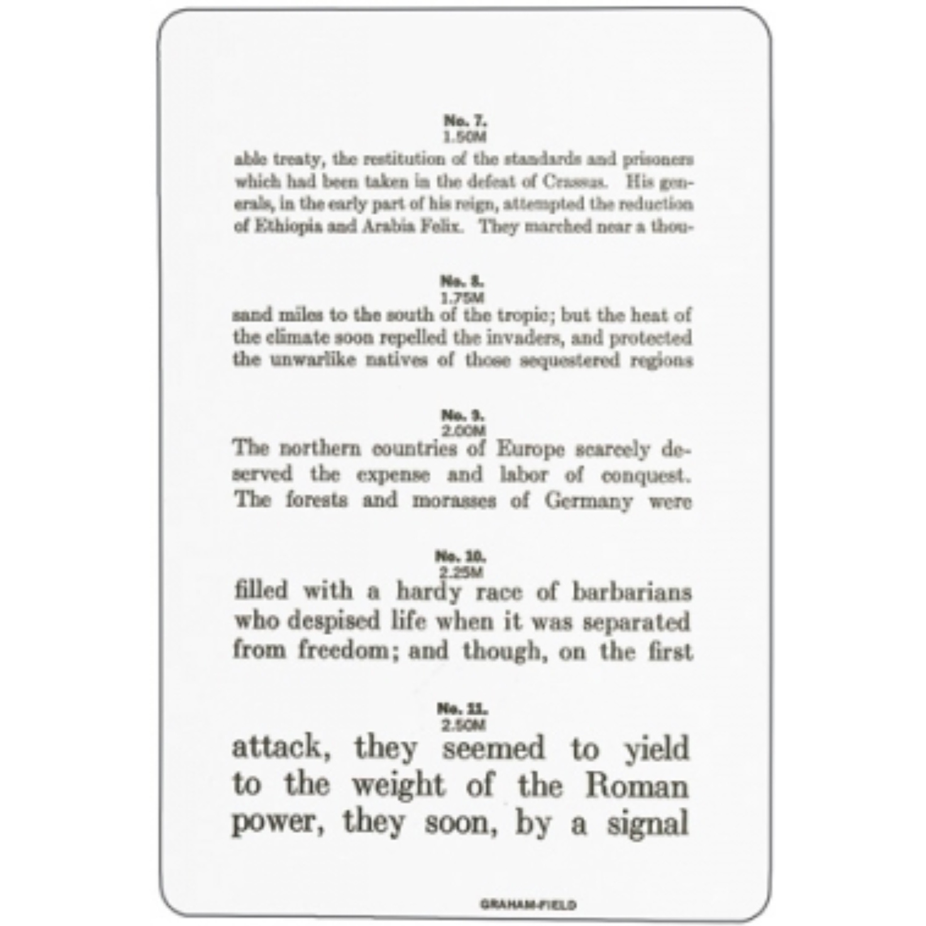 JAEGER READING/TEST-TYPE CHART GRAFCO