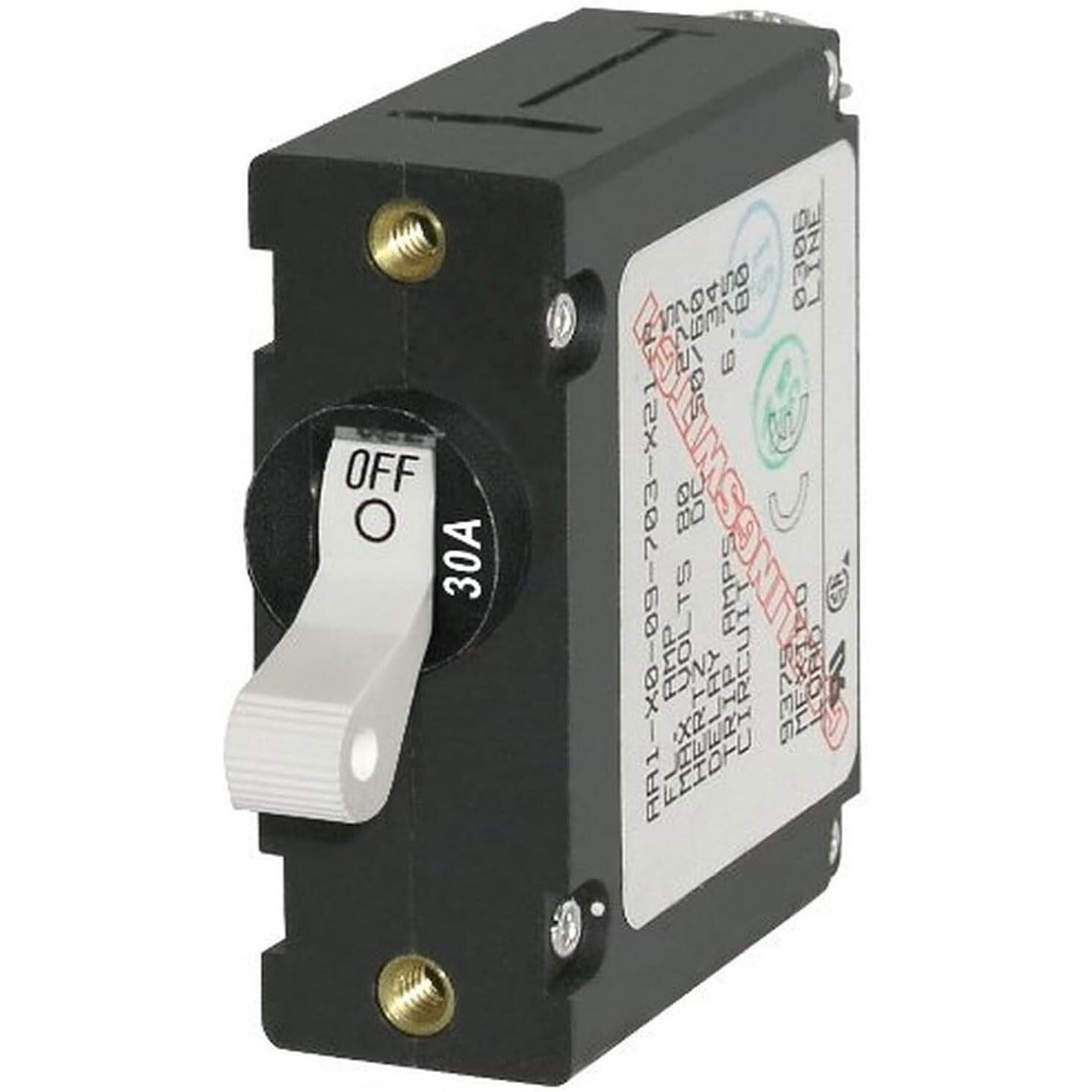 CIRCUIT BREAKER AA1TOGGLE 30A WHT