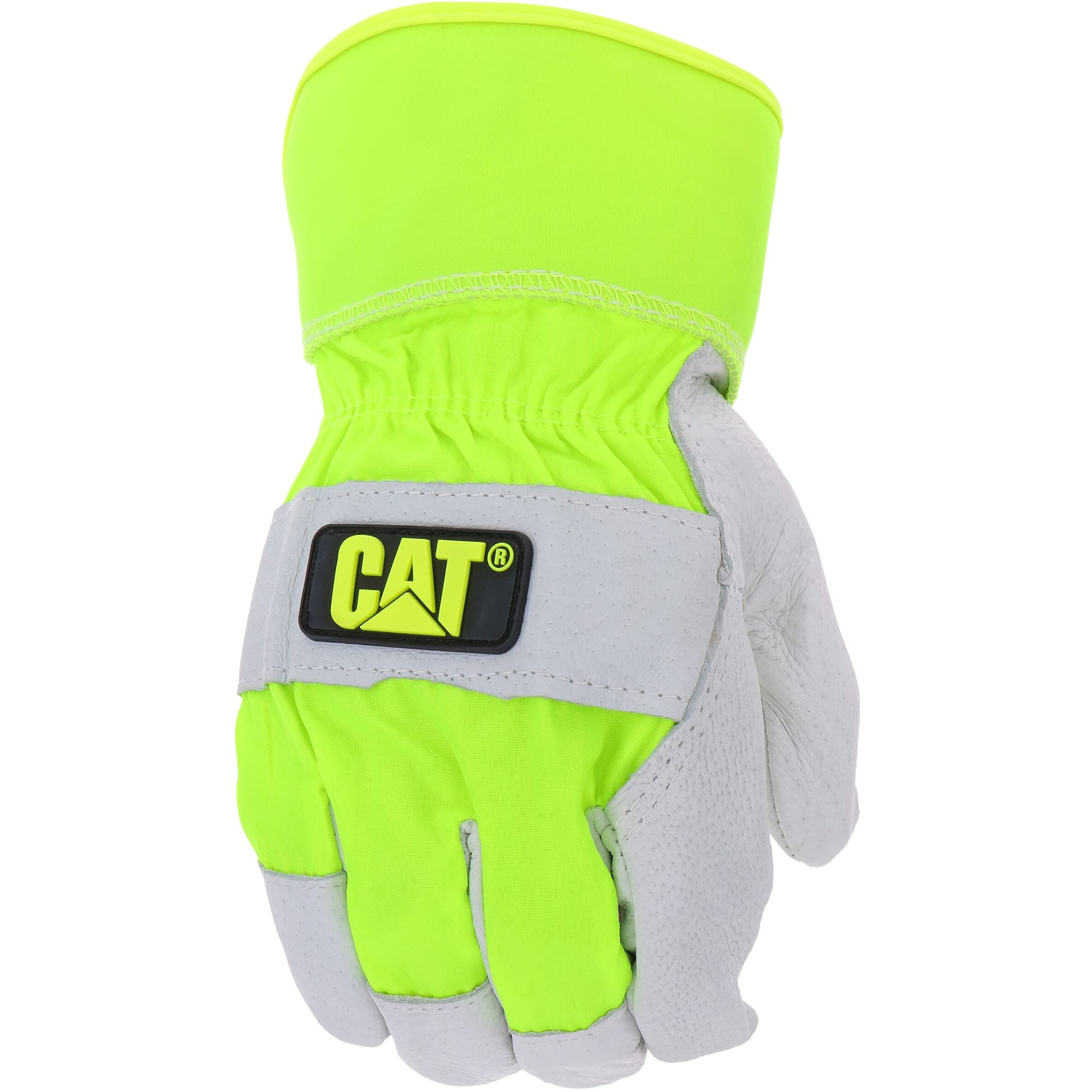 GLOVE CUFF PIG PALM W. HIGH VIS BACK LRG
