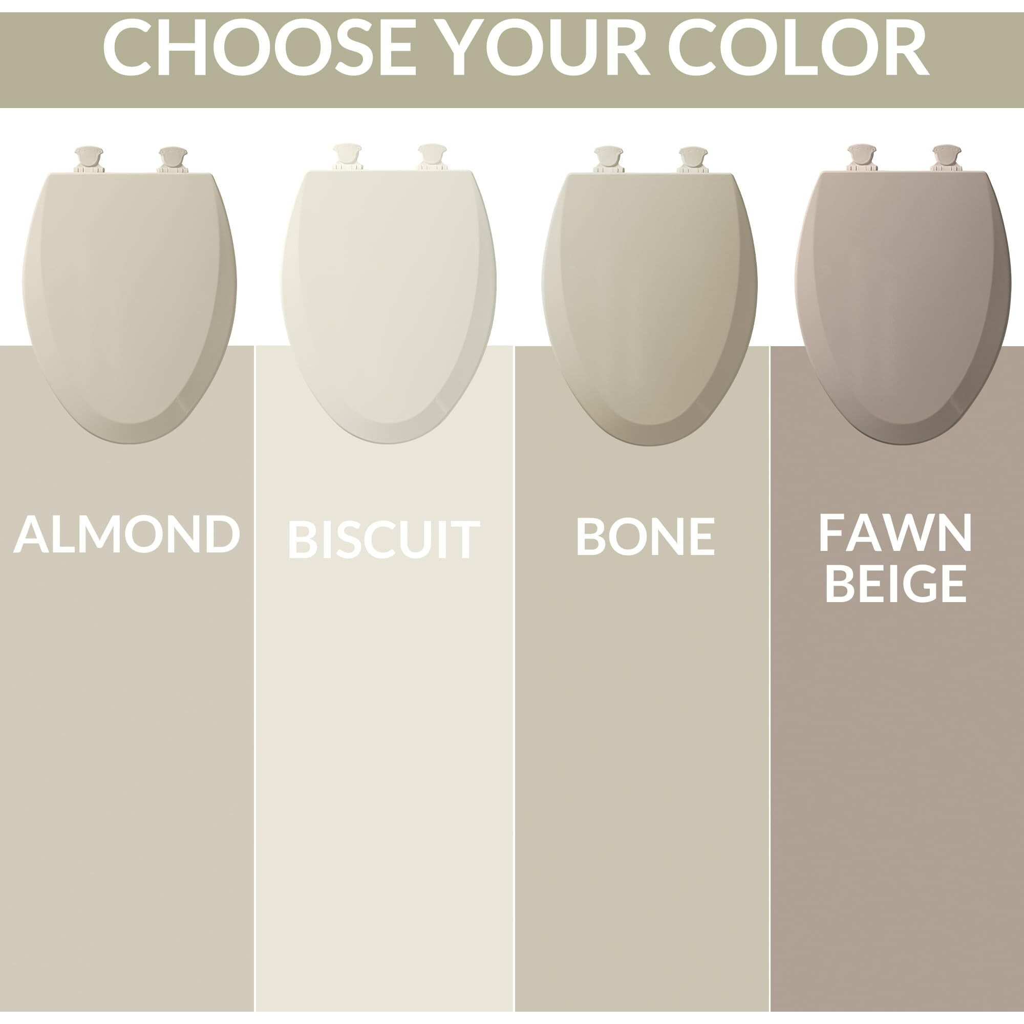 Bemis Elongated Molded Wood Toilet Seat, Fawn Beige