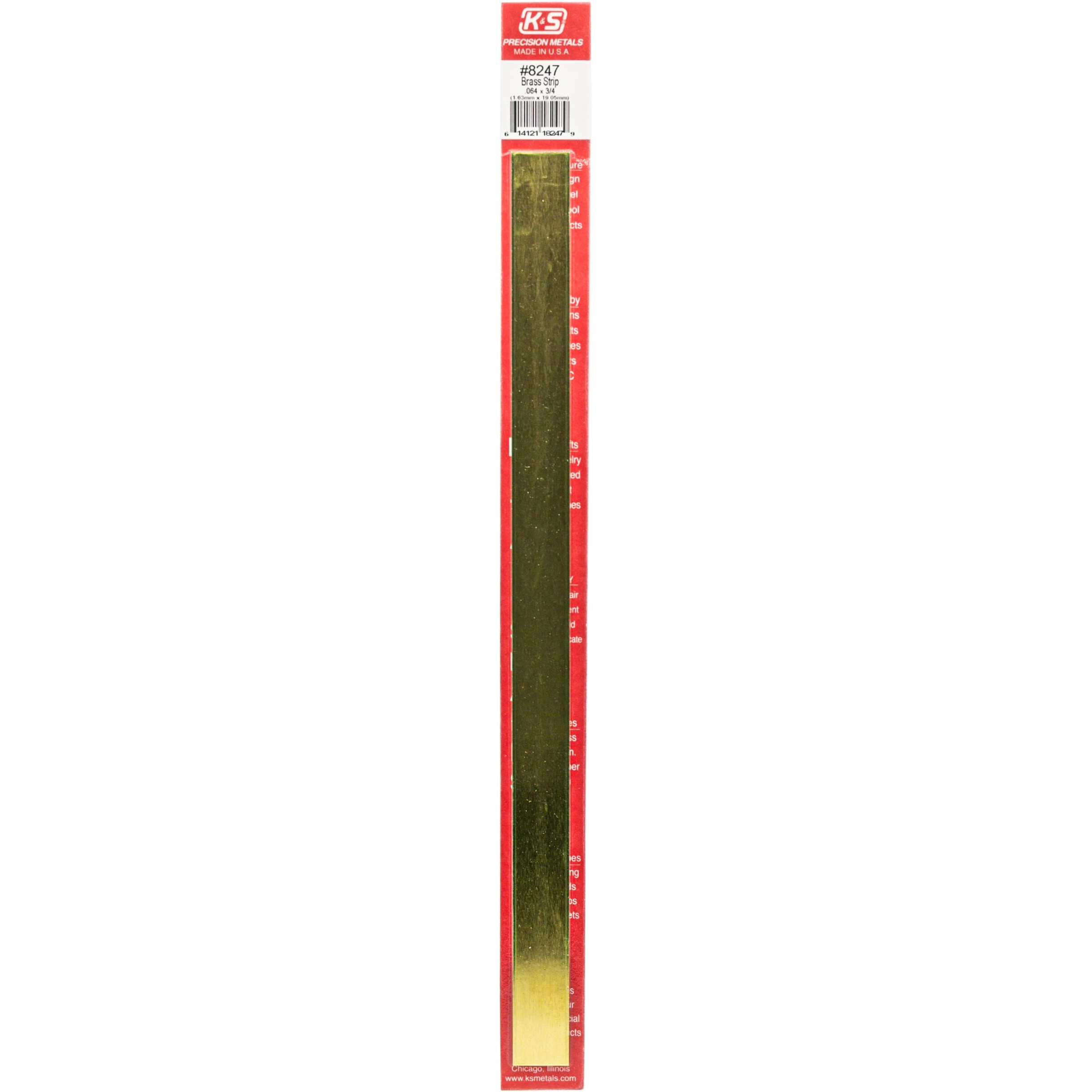 BRASS STRIP 12X.064X3/4" (Pack of 1)