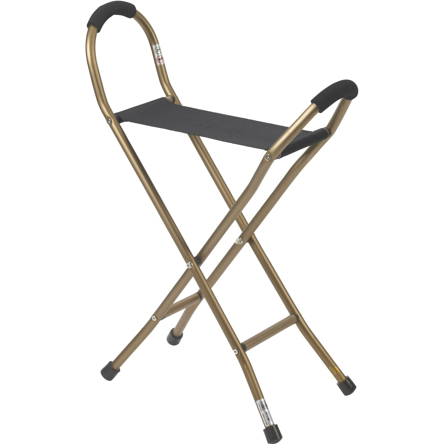 Drive Medical Folding Aluminum Cane with Sling Style Seat, Bronze