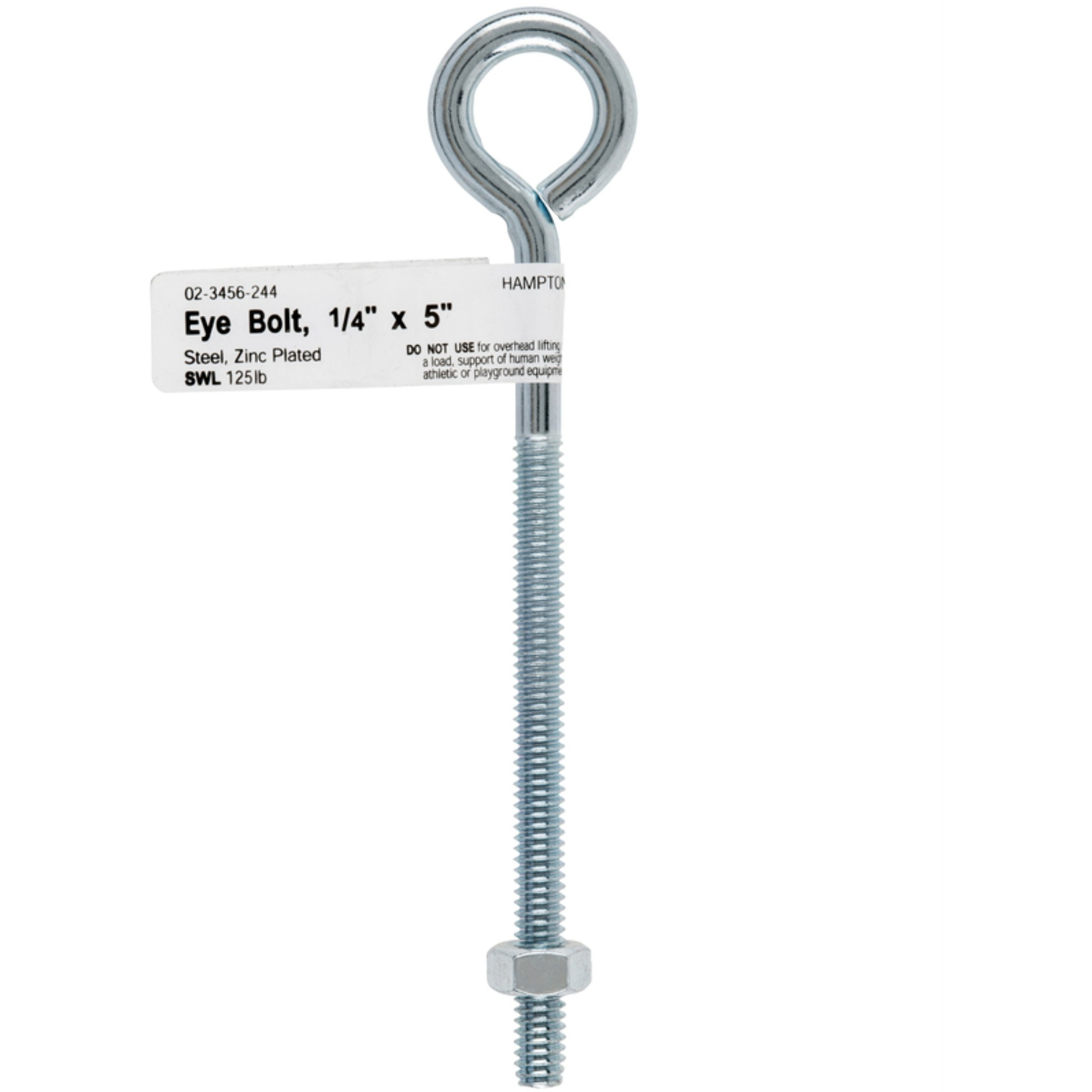 BOLT EYE W/NUT 1/4"&quotX5"" (Pack of 10)