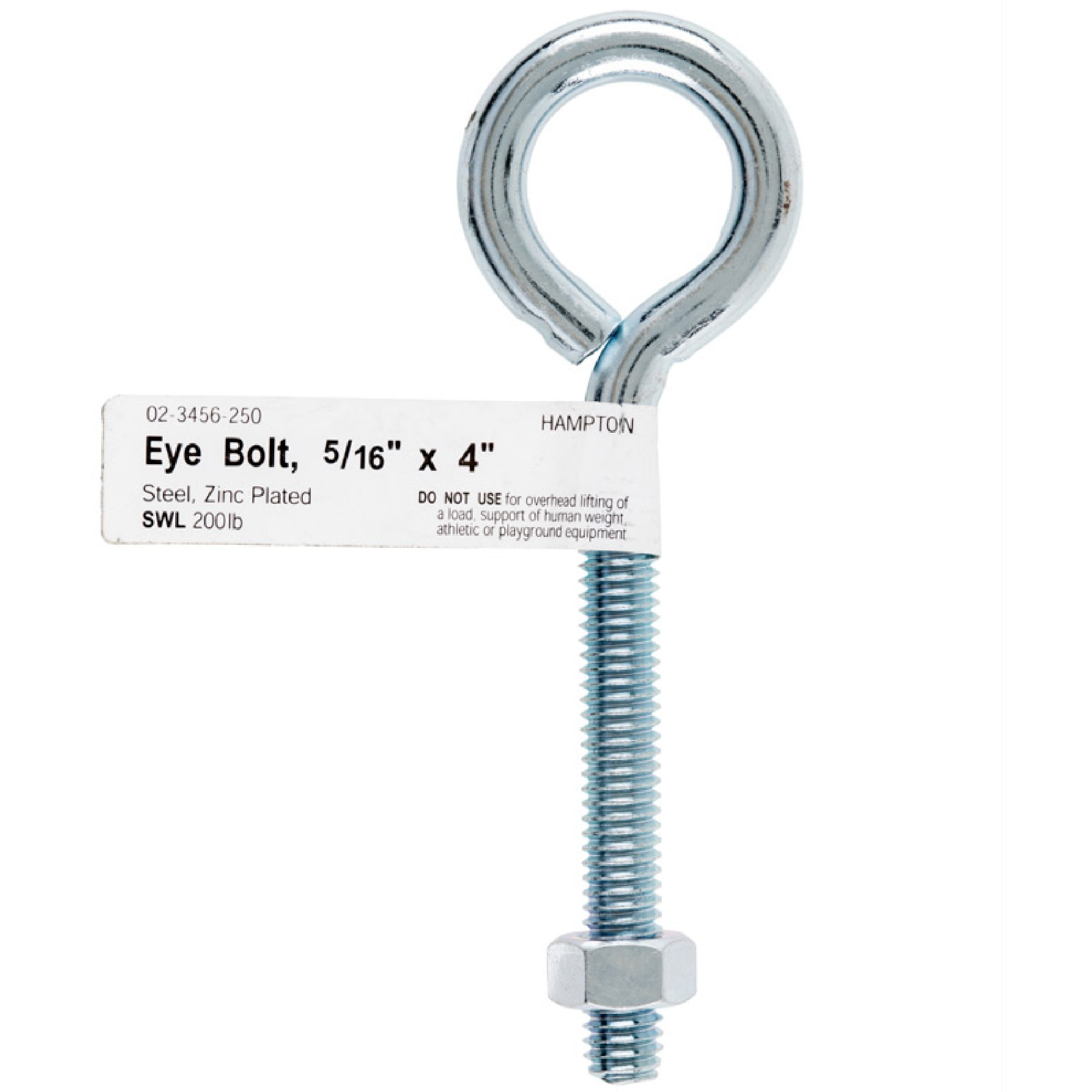 BOLT EYE W/NUT 5/16"&quotX4"" (Pack of 10)