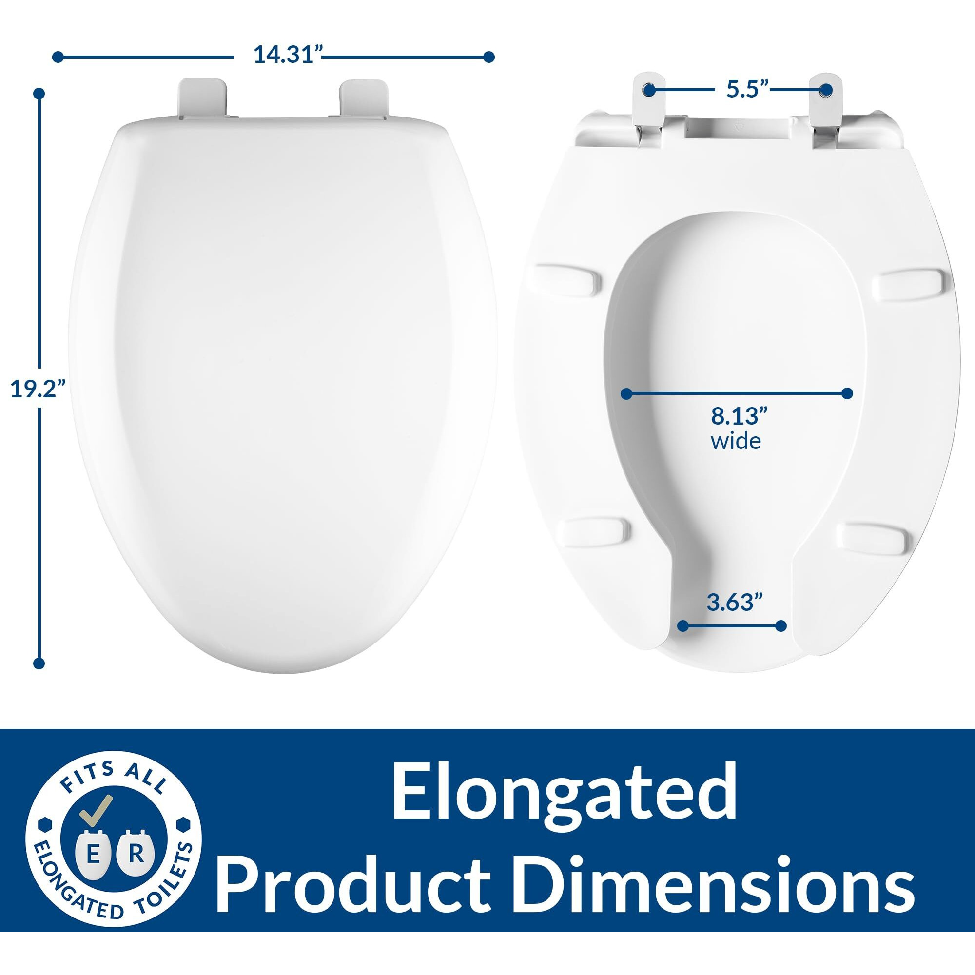 TOILET SEAT PLST WHT (Pack of 1)