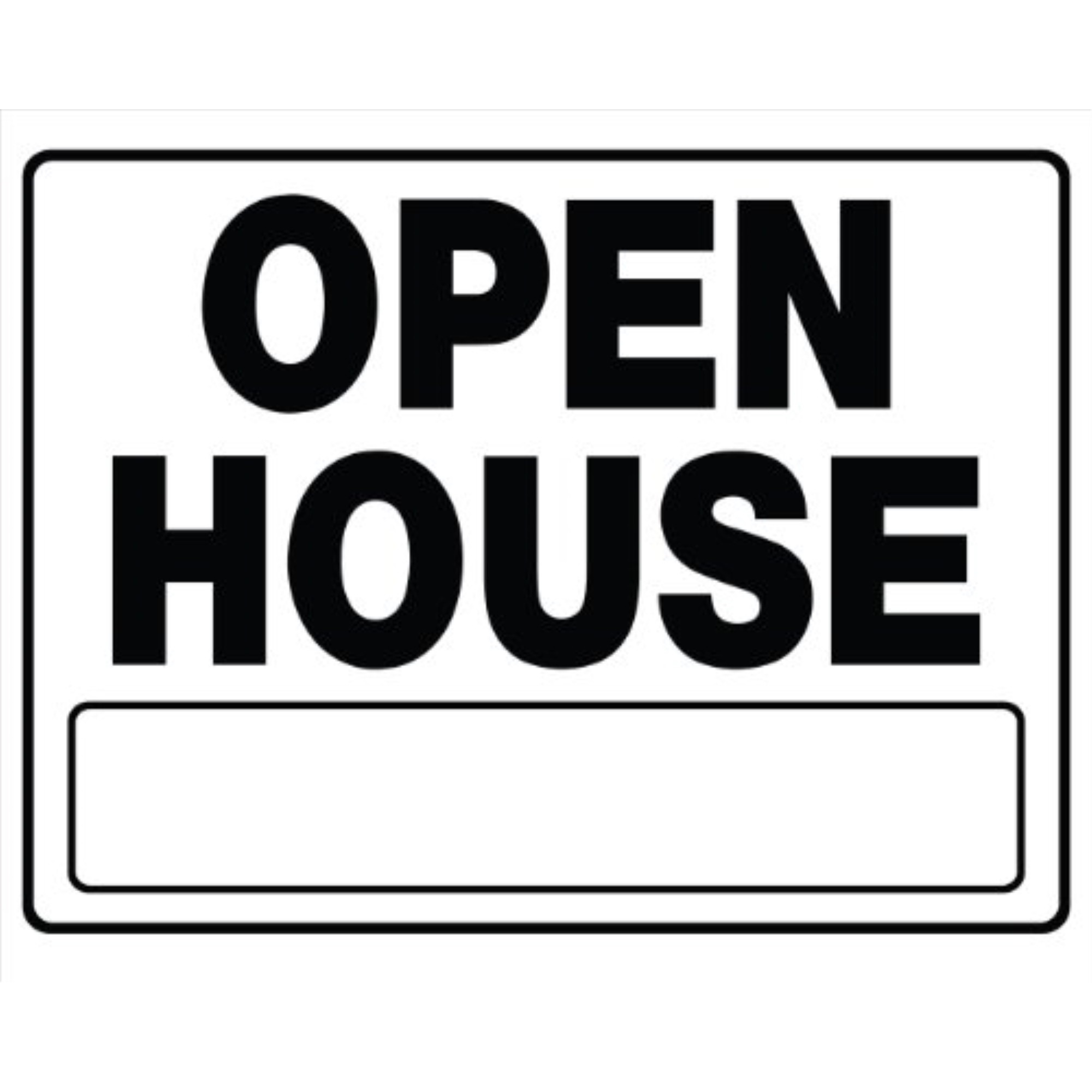 5028226 OPEN HOUSE SIGN 20X24"" Hillman English White Open House Sign 20 in. H X 24 in. W (Pack of 6)