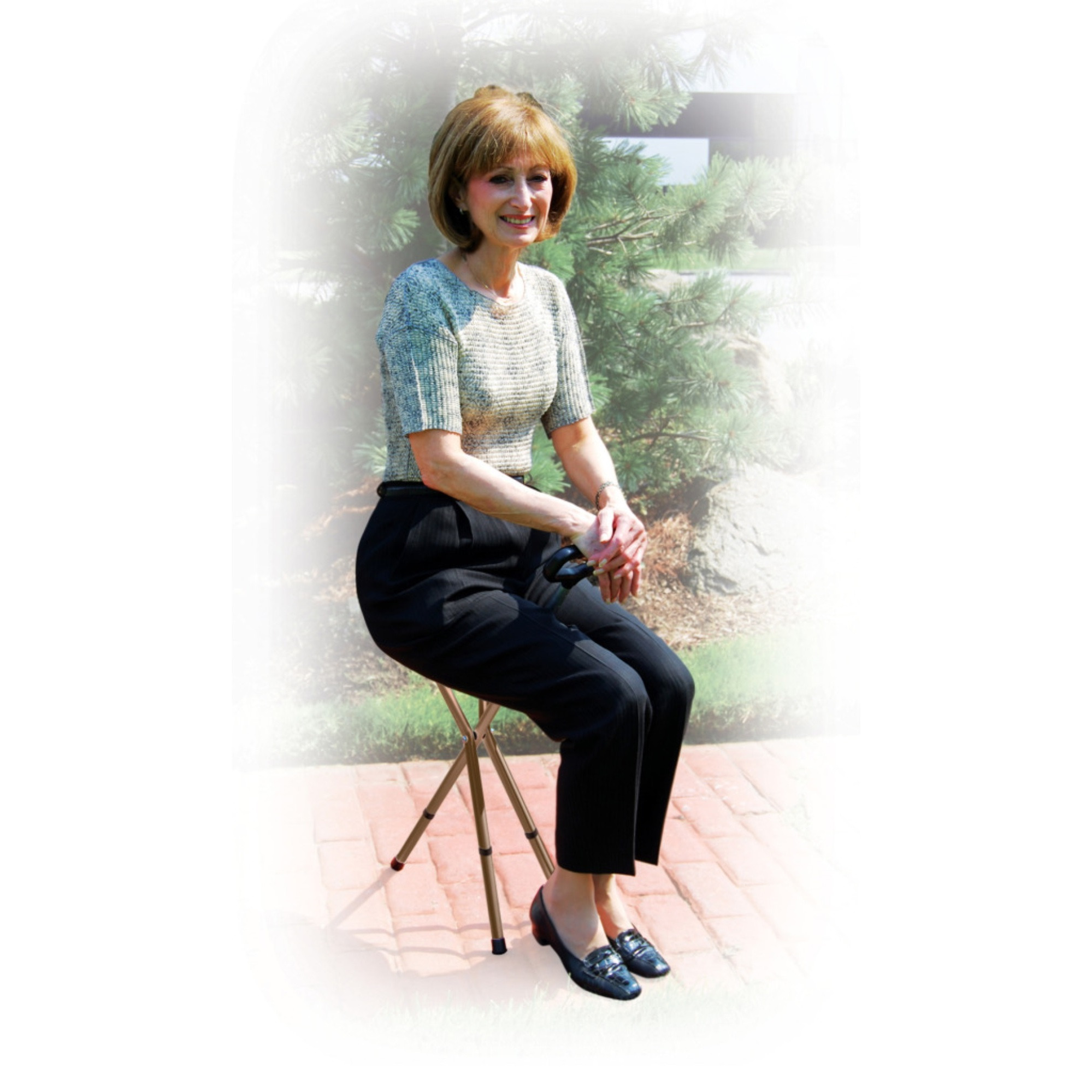 Drive Medical Folding Lightweight Adjustable Height Cane Seat