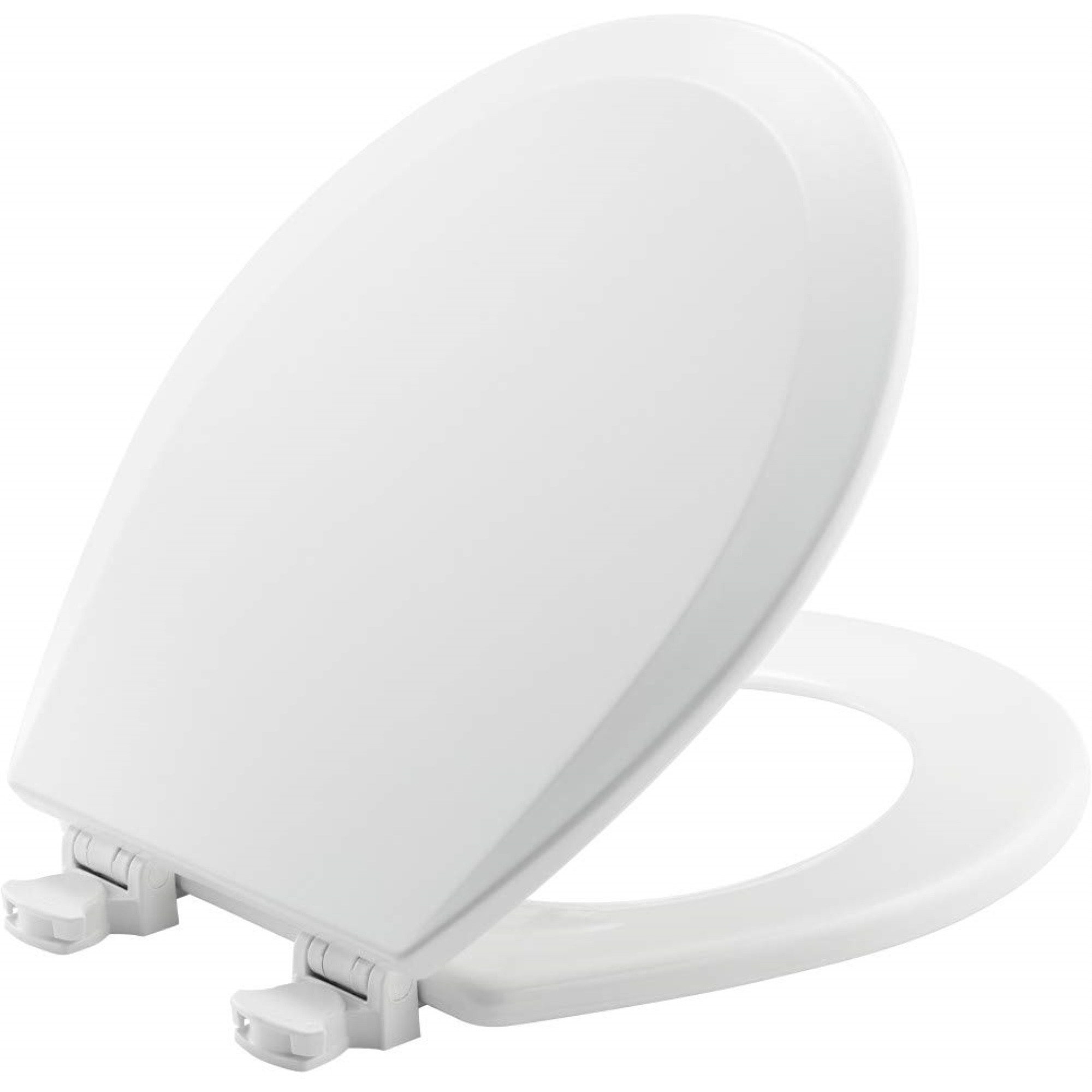 BEMIS Round Enameled Wood Toilet Seat in Cotton White with Easy-Clean & Change Hinge