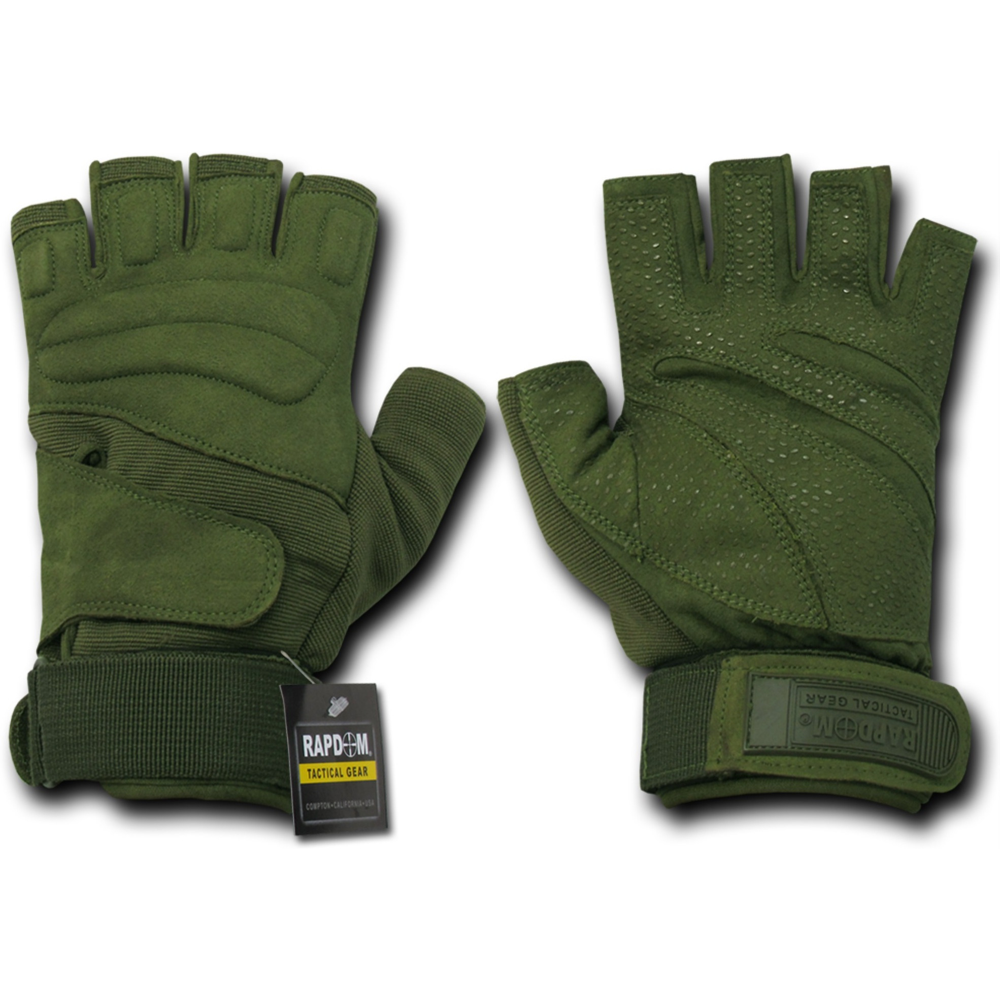 Lightweight Half Finger Glove, Olive, L