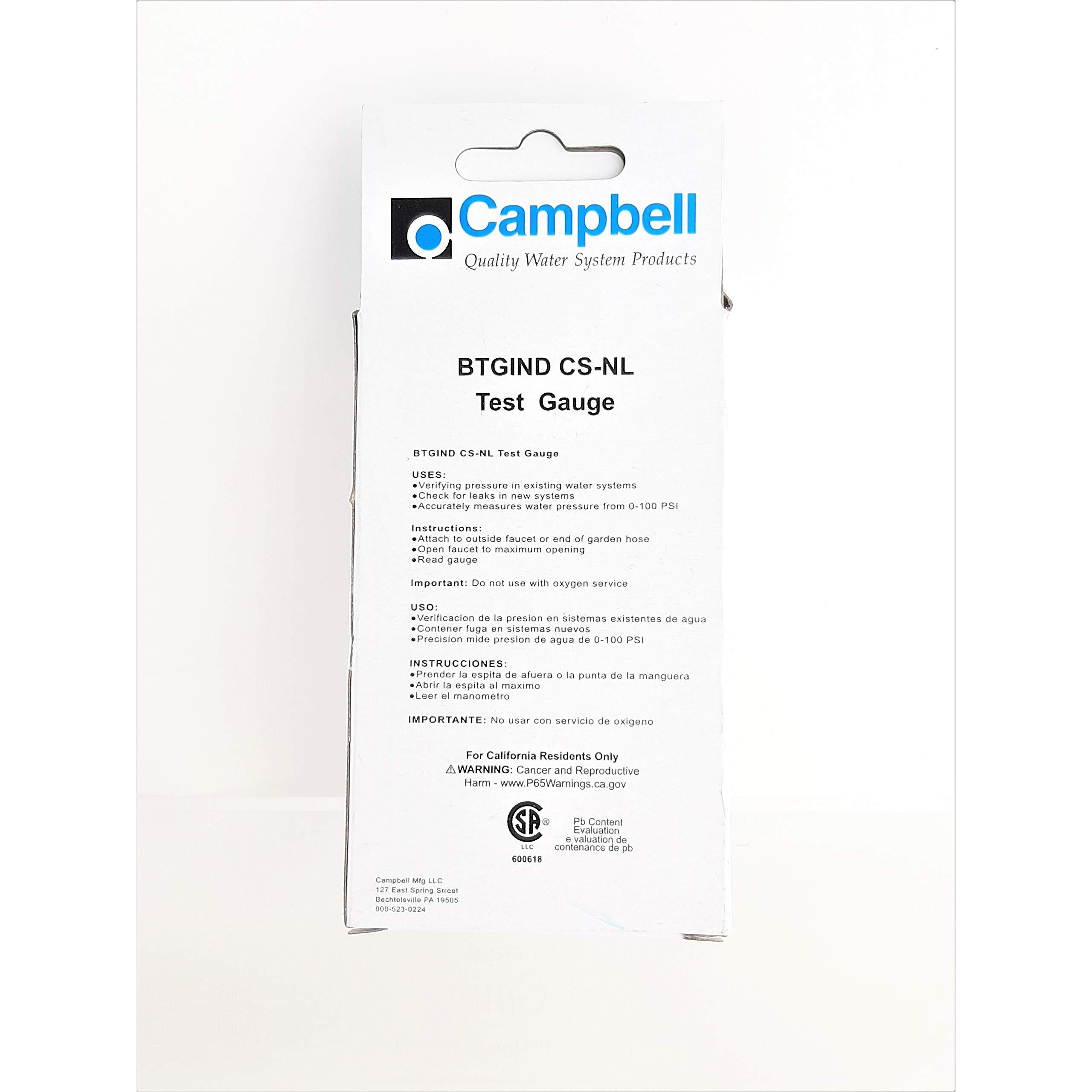 GAUGE WATR PRSR100PSI LF (Pack of 1)