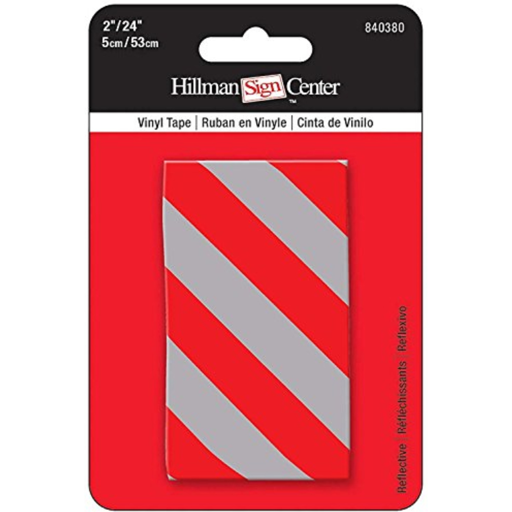 5028116 SAFETY TAPE RED/WHT 24"" Hillman 2 in. W X 24 in. L Red/White Reflective Safety Tape (Pack of 5)