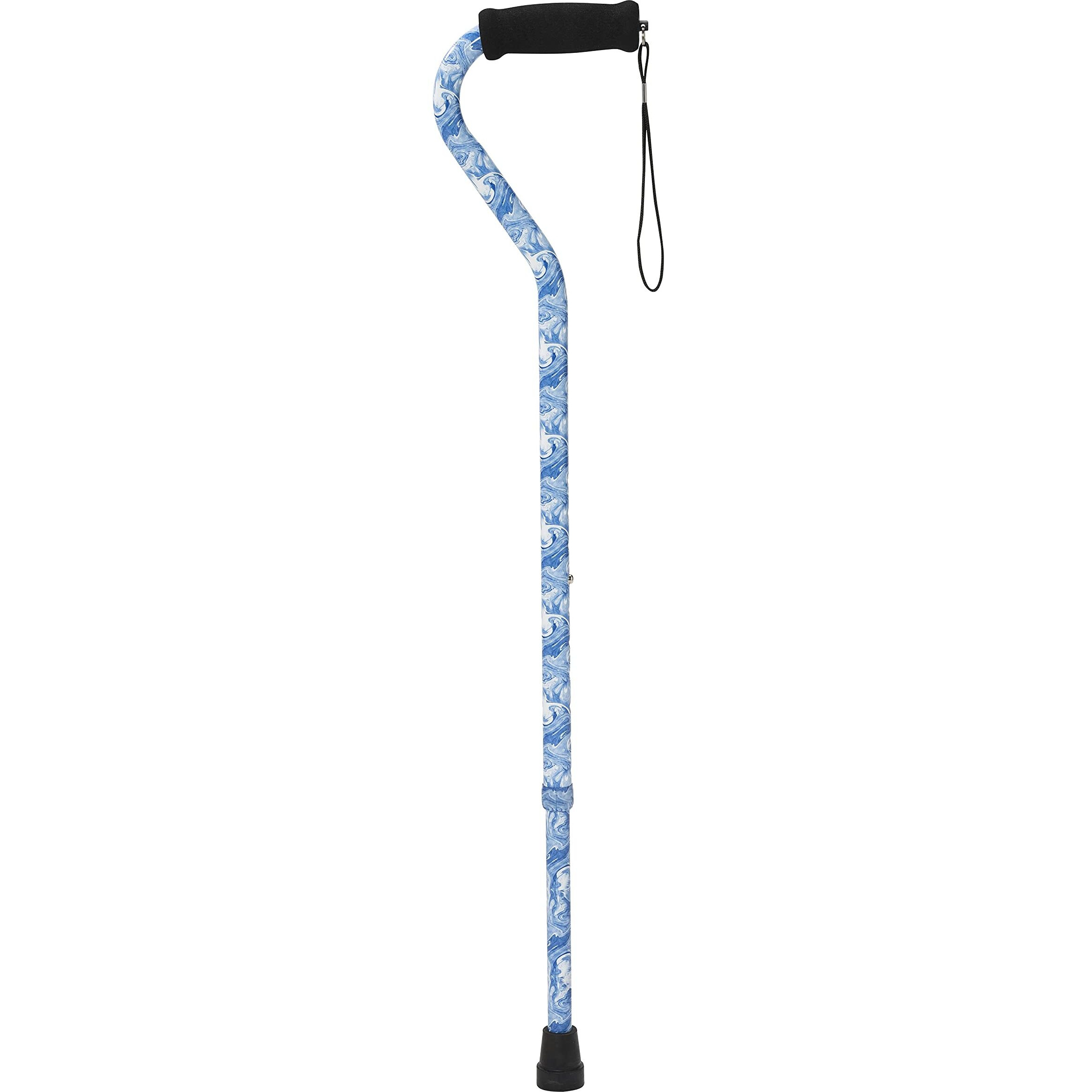 Drive Medical Foam Grip Walking Cane with Offset Handle, Swirl