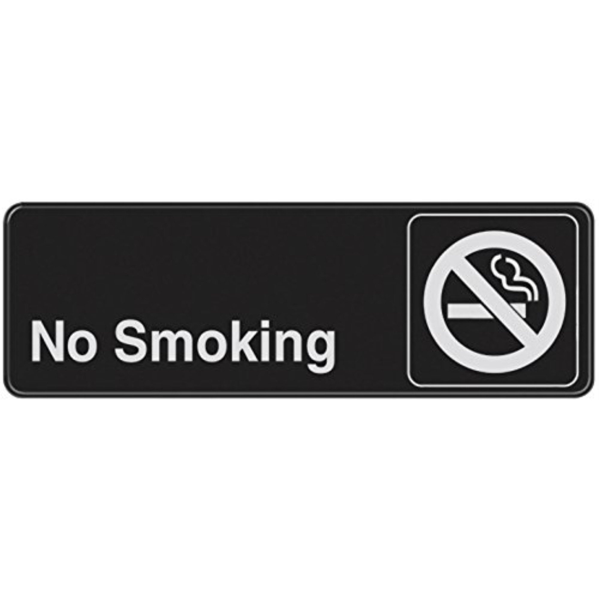 5028213 NO SMOKING SIGN 3"&quotX9"" Hillman English Black No Smoking Plaque 3 in. H X 9 in. W (Pack of 6)
