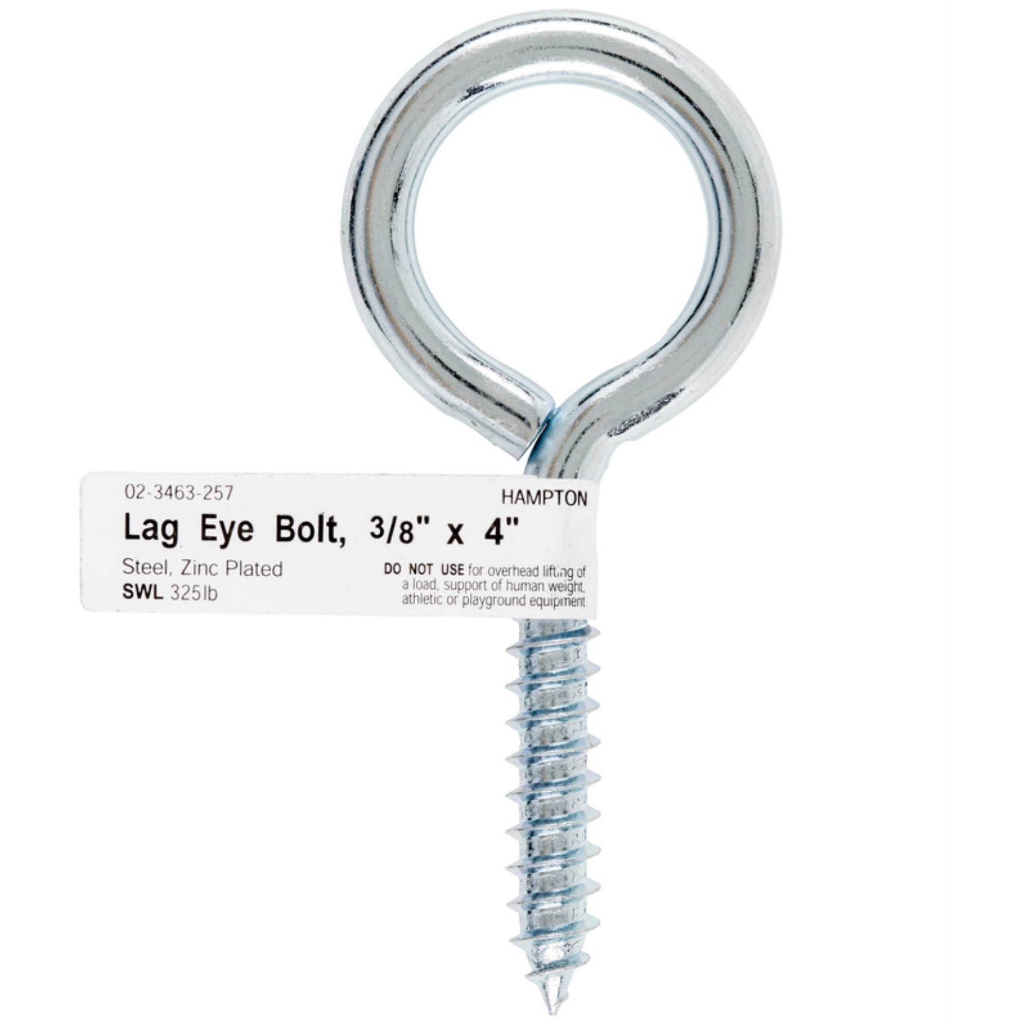 BOLT EYE LAG 3/8"&quotX4"" (Pack of 10)