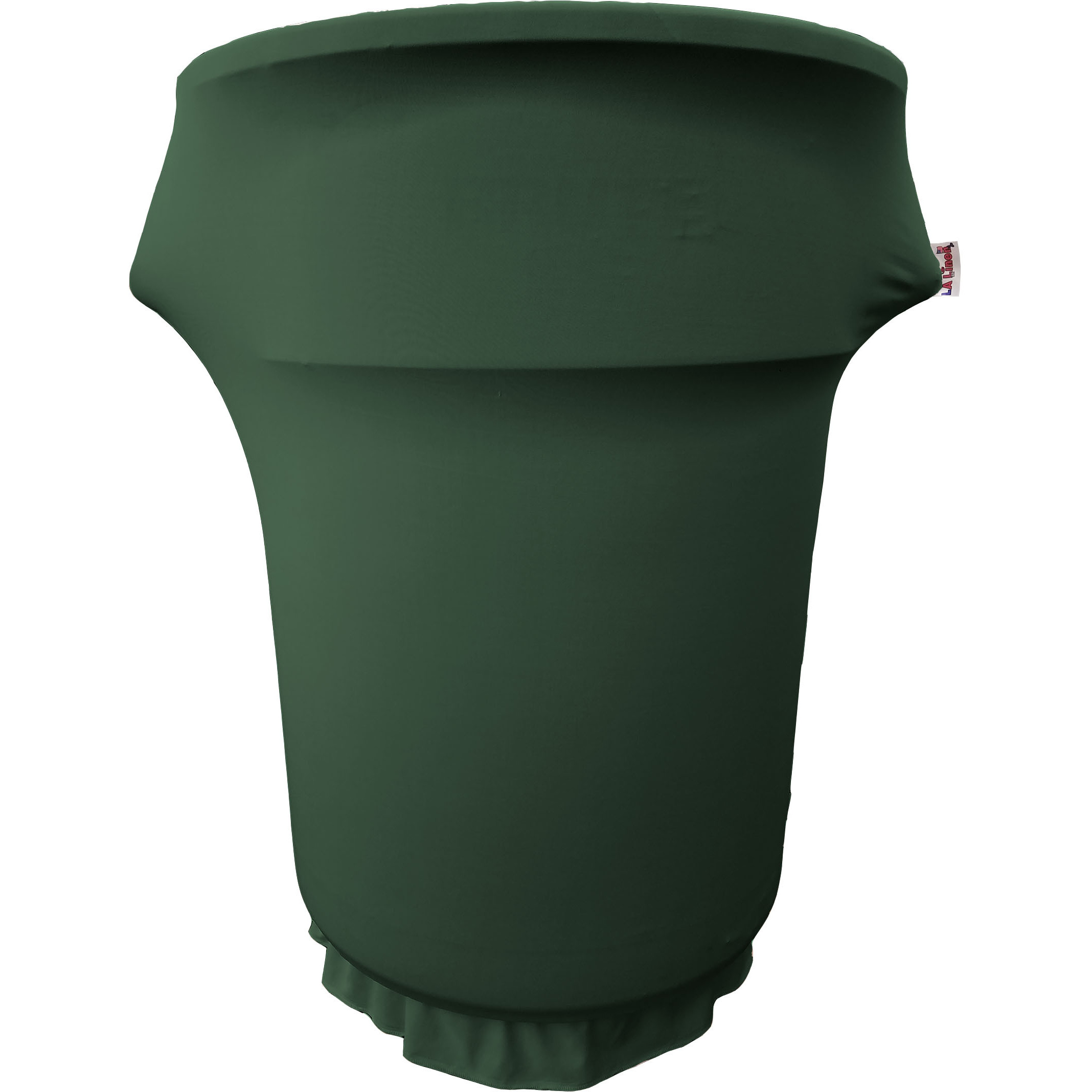 LA Linen Spandex Cover fitted for 55 Gallon Trash can on wheels, Hunter Green