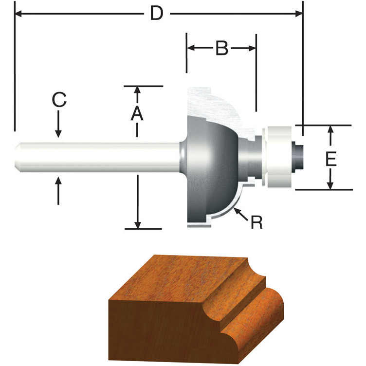 ROUTER BIT 3/16R COVE (Pack of 1)