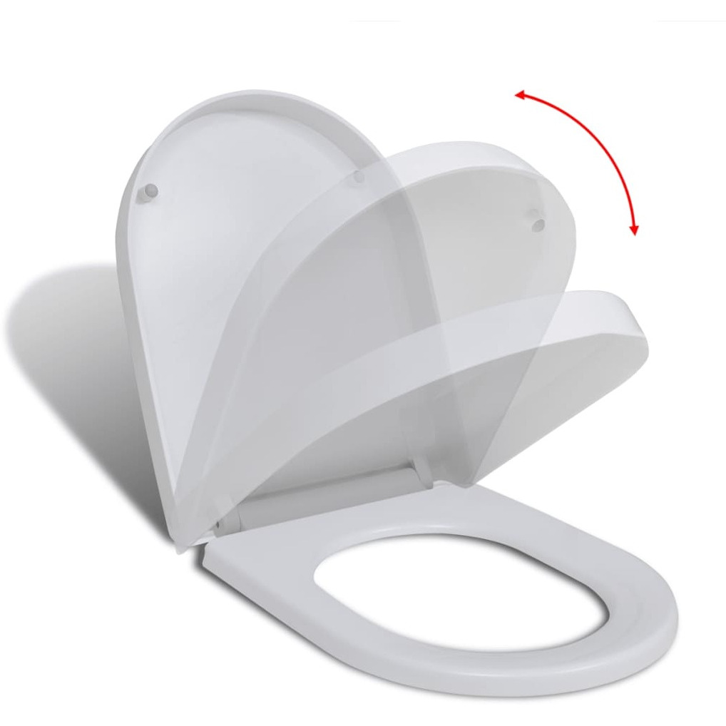 vidaXL Soft-close Toilet Seat with Quick-release Design White Square