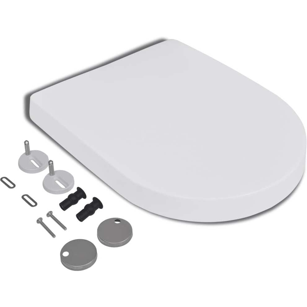 vidaXL Soft-close Toilet Seat with Quick-release Design White Square