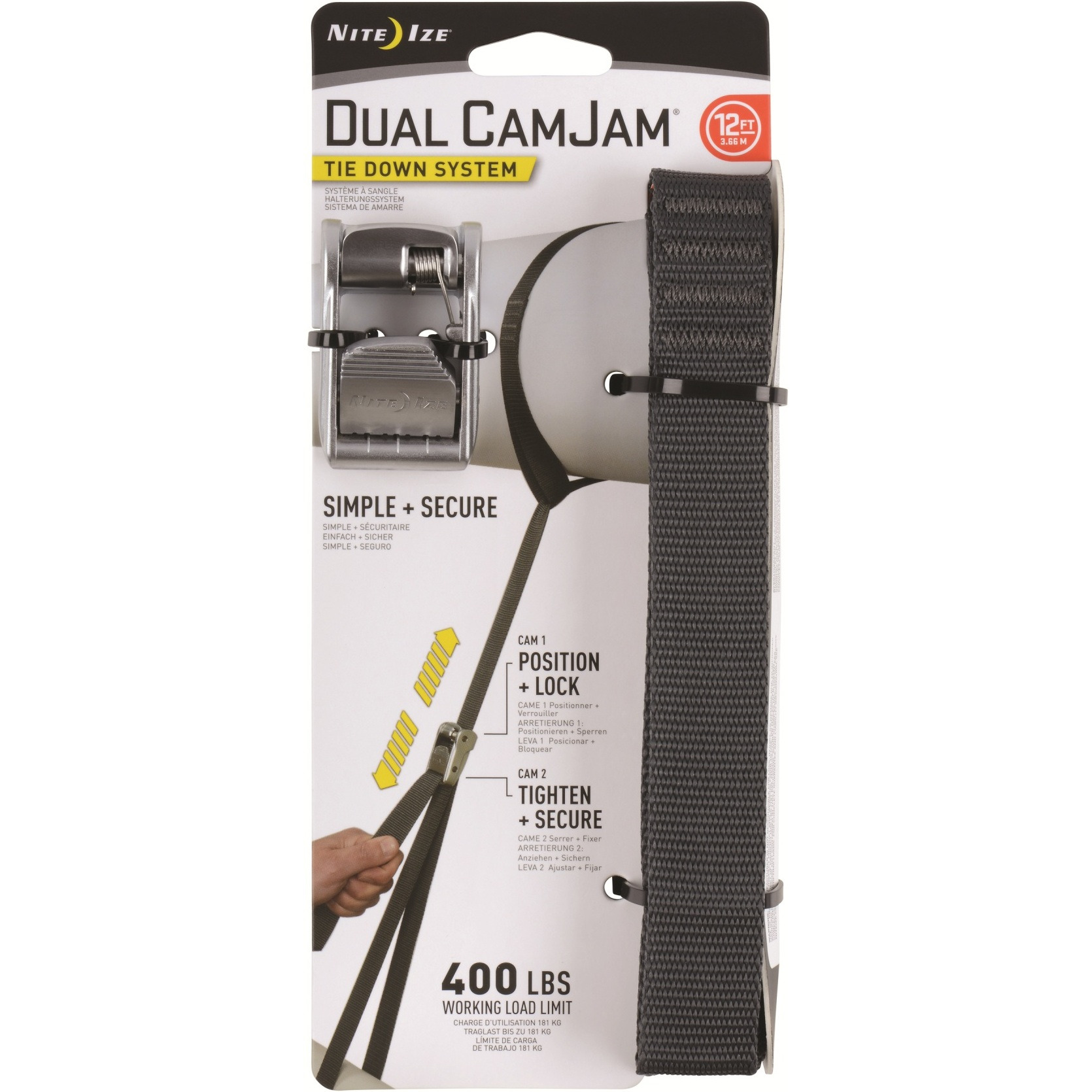 CJD12-09-R3 - NITE IZE Dual CamJam Tie Down System 12 FT
