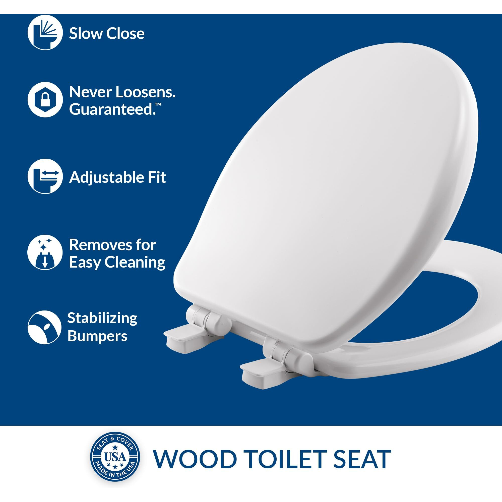 TOILET SEAT ROUND WD WHT (Pack of 1)