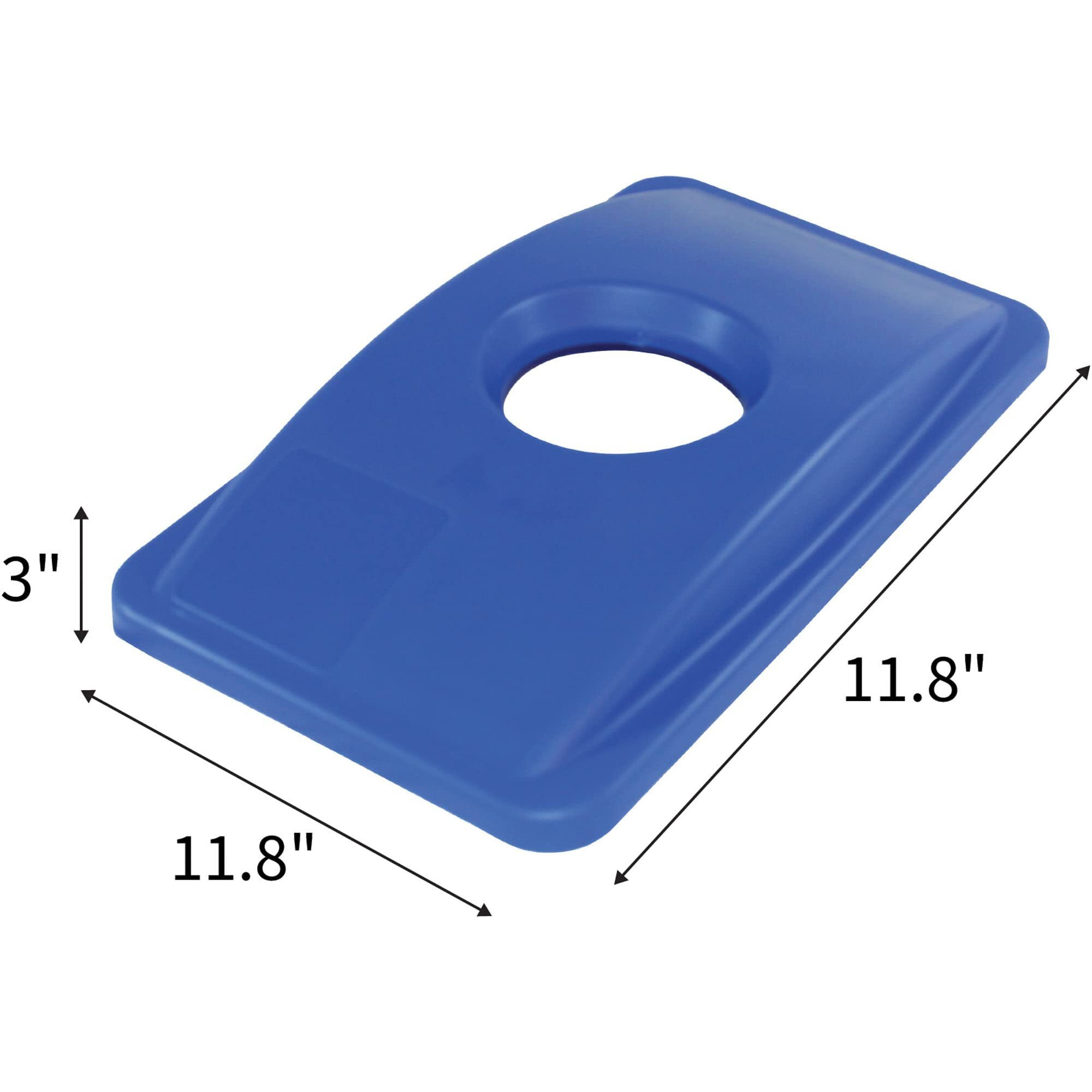 Genuine Joe 23-Gallon Recycling Bin Cutout Lid - Round - 1 Each - Blue