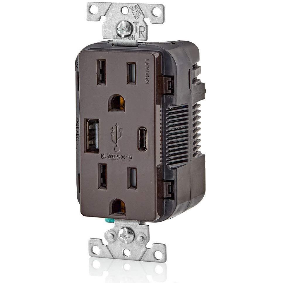 USB/DPLX OUTLET 15A BRWN (Pack of 1)