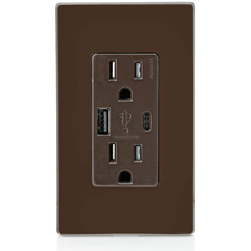 USB/DPLX OUTLET 15A BRWN (Pack of 1)