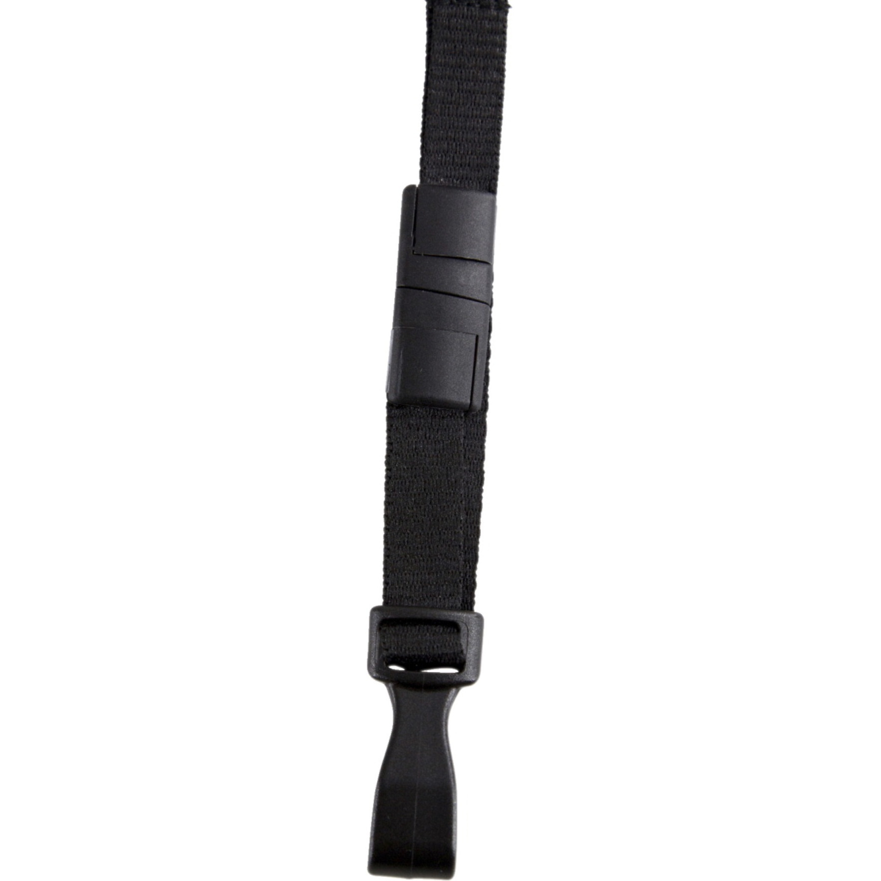 Sicurix Breakaway Lanyard w/No Twist Plastic Hook, 3/8 inch, Black, Pack of 10