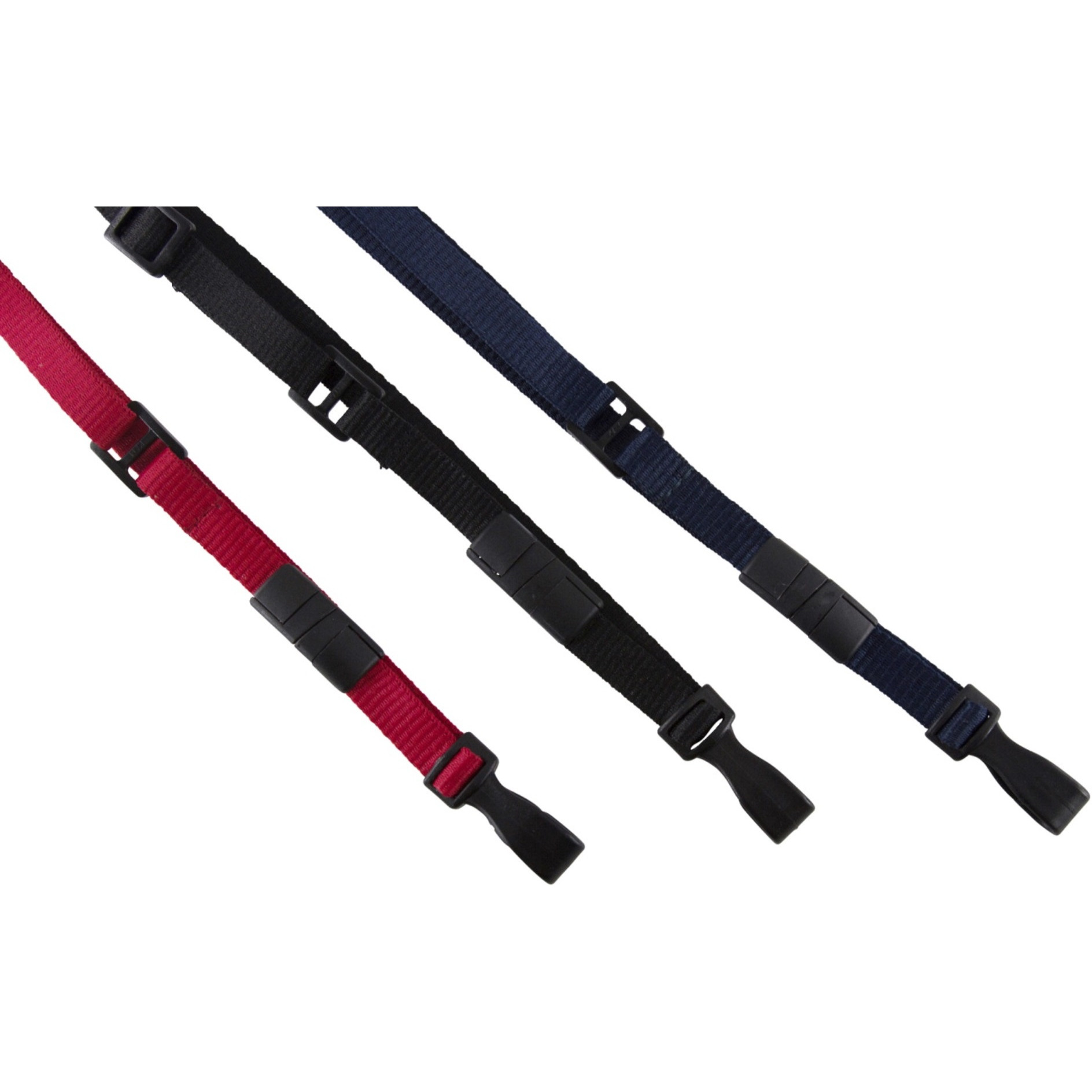 Sicurix Breakaway Lanyard w/No Twist Plastic Hook, 3/8 inch, Black, Pack of 10